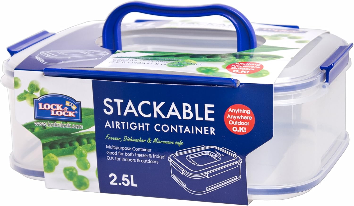 Lock&Lock BPA Free Rectangular Stackable Container with