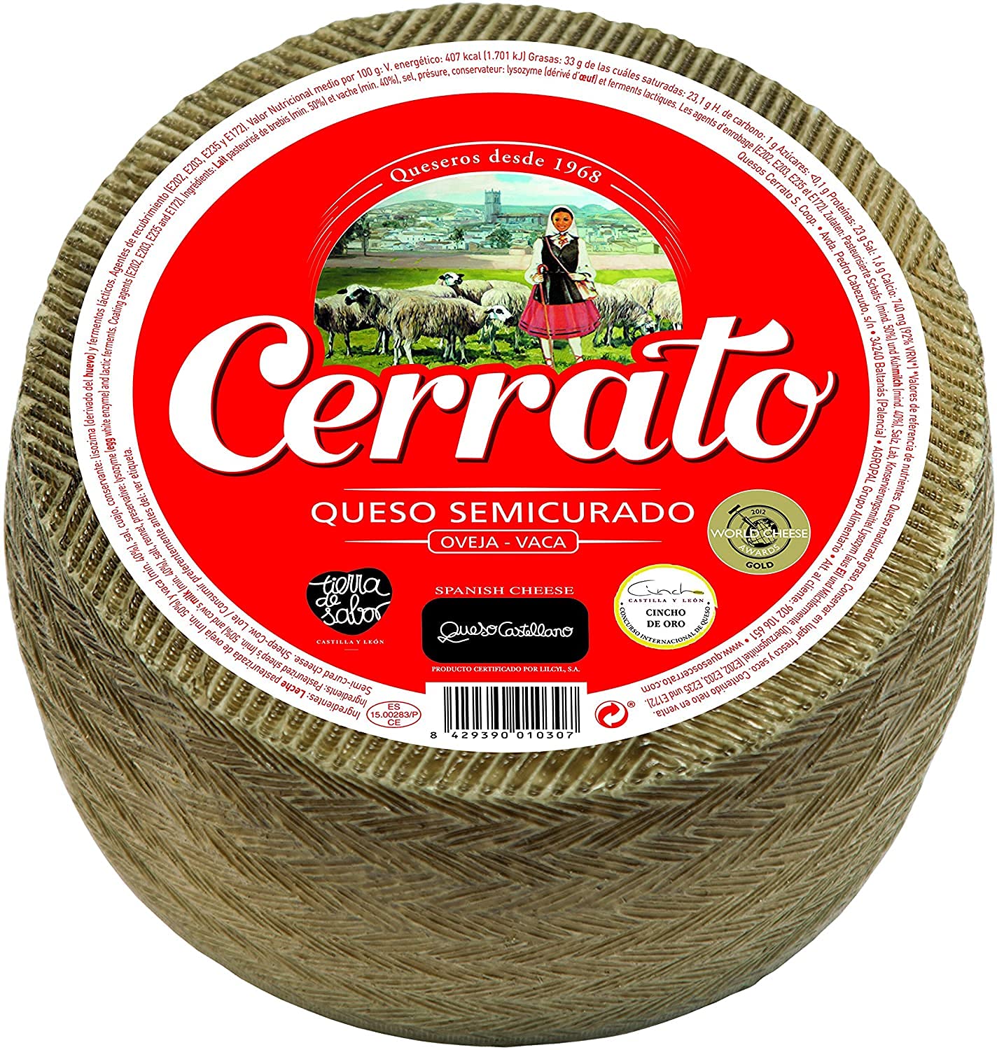 Fromage type Manchego semi curado Brebis / Vache 1 Kg