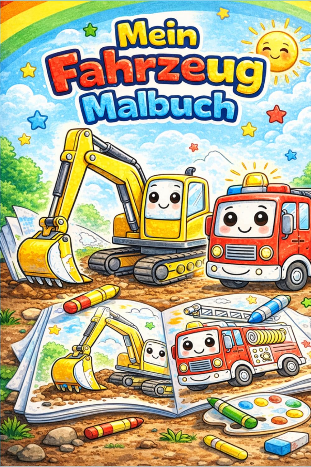 Malbuch Fahrzeuge: zum kreativen Ausmalen