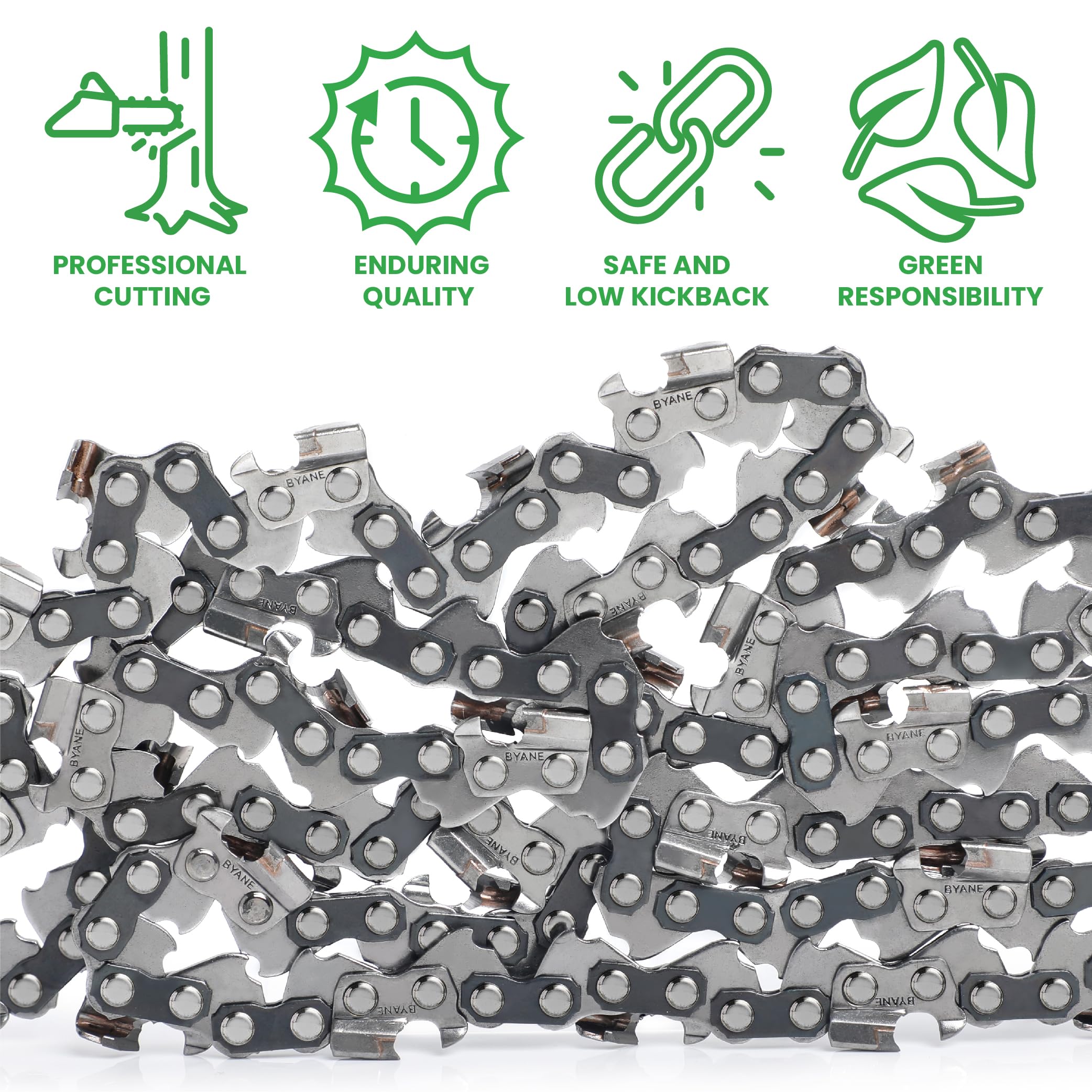 BYANE Cadena de sierra de carburo de tungsteno de 50 cm 3/8" 1,6 mm 72 TG (1 cadena) | Con Stihl 36210000072, MS 260, MS 270, MS 290, MS 291, MS 291 C-BEQ, MS 310, MS 311, MS 341, MS 360, etc