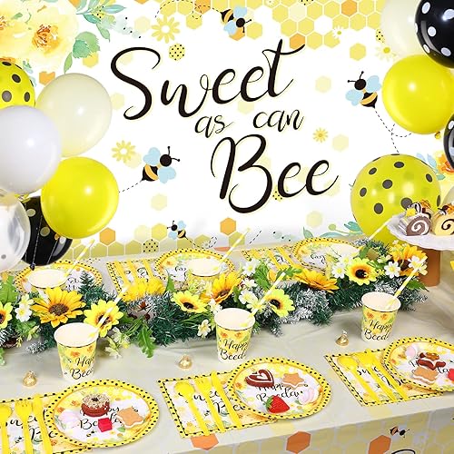 Miniatura 6 de Tatuo 190 piezas de decoración de fiesta de abejas para baby shower, decoración de fiesta de cumpleaños temática de día de abeja, decoración de