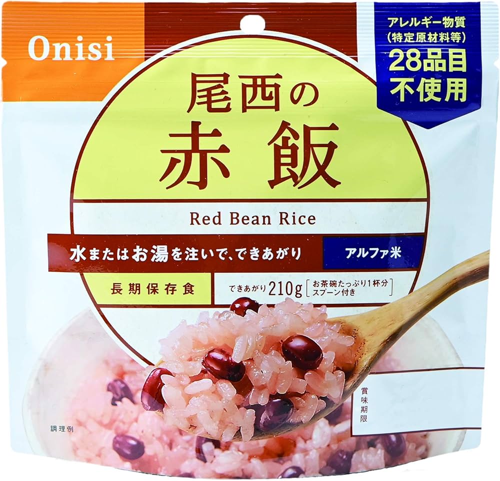 Amazon.co.jp: 尾西食品 アルファ米 赤飯 100g×50袋 (非常食・保存食