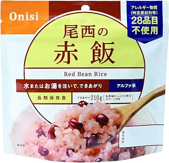 Amazon.co.jp: 尾西食品 アルファ米 赤飯 100g×50袋 (非常食・保存食