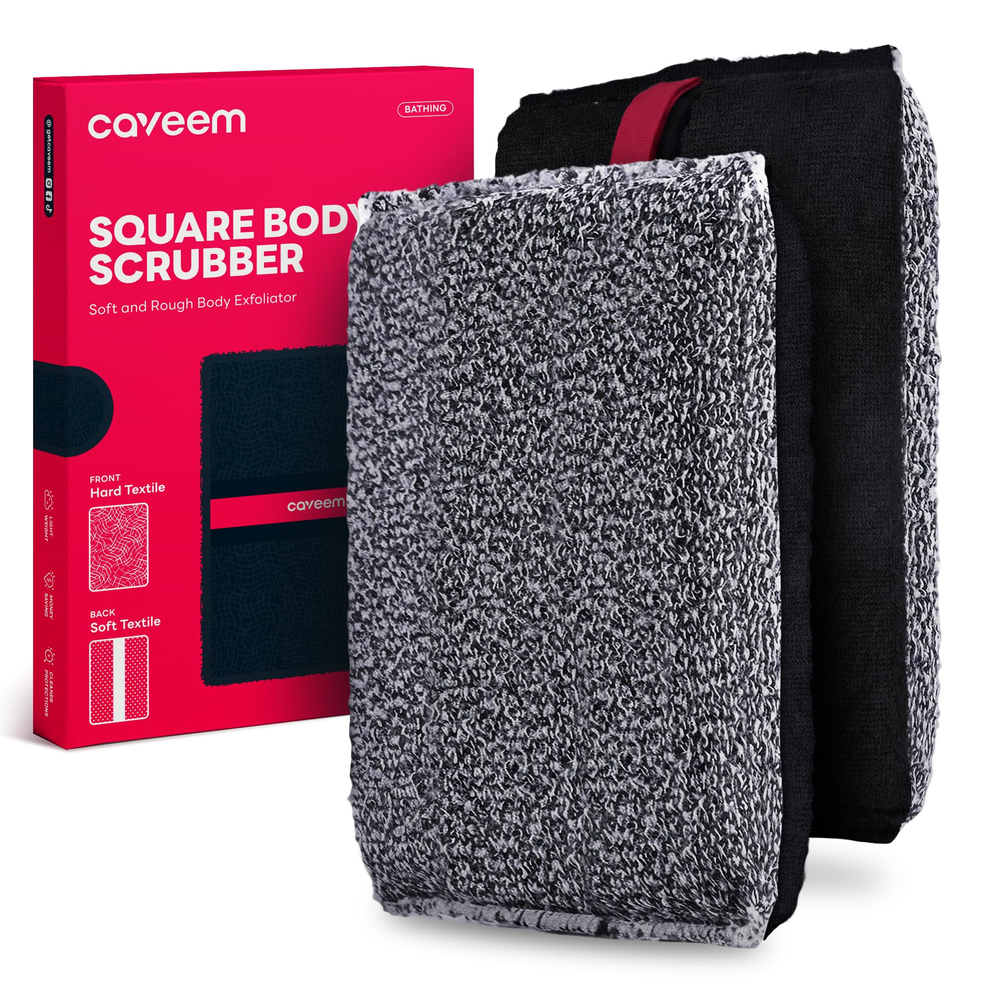 Caveem Exfoliating Body Scrubber - 2 Pack -8 Caveem Exfoliating Body Scrubber - 2 Pack -8