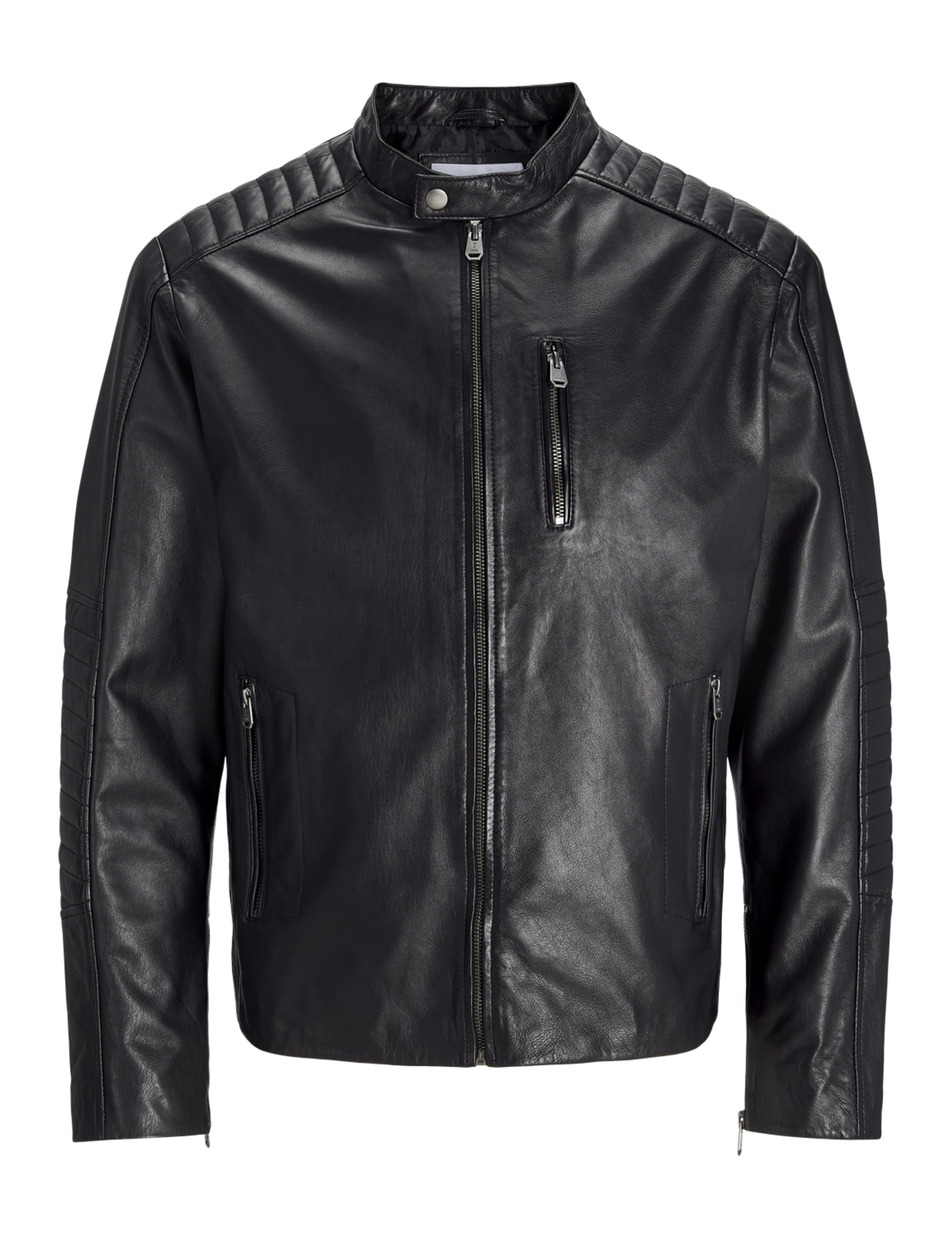 Jack&Jones Jjeliam Lamb - Giacca Corta Da Uomo, In Pelle, Colore: Nero, Xl, Nero, Xl-image