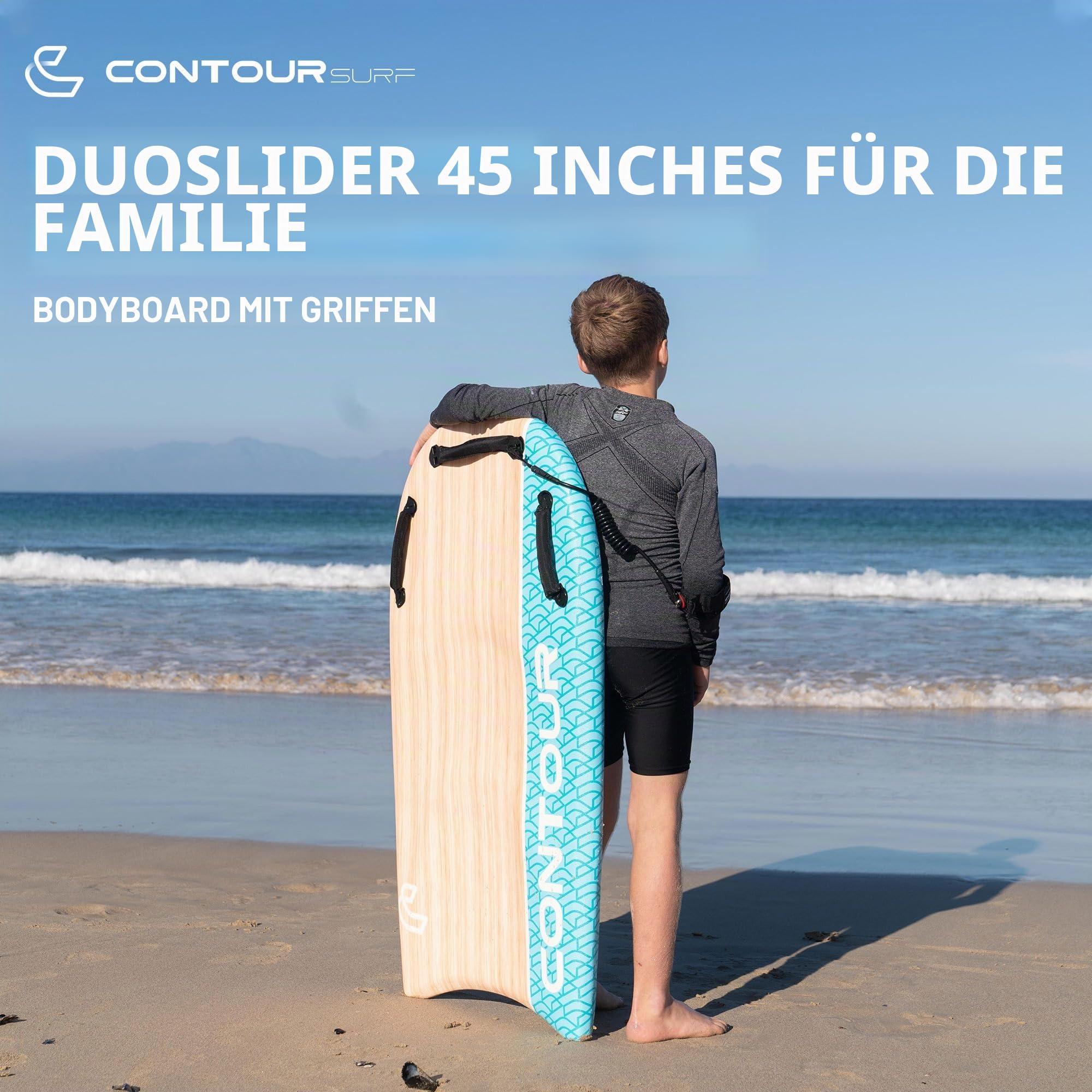 Thurso SURF DuoSlider Bodyboard mit Griffen, 114,4 cm, EPS-Kern, IXPE-Deck, HDPE Glatte Unterseite