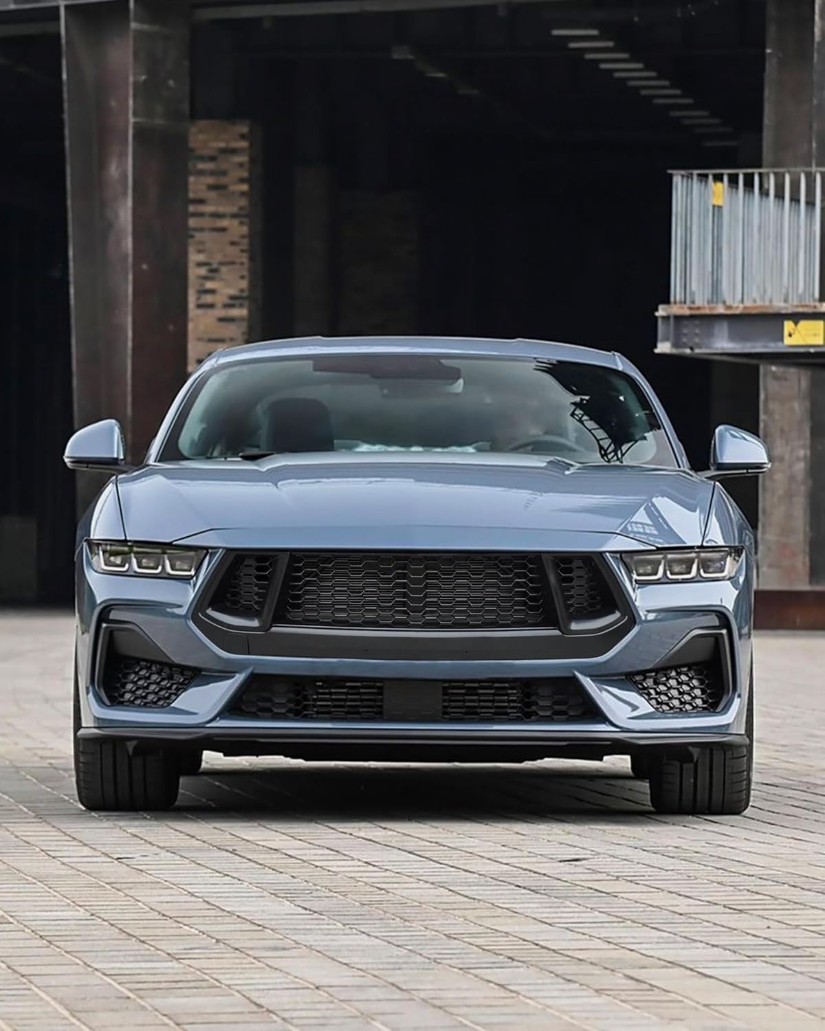 KEWISAUTO Front Bumper Upper Grille for Ford Mustang GT/EcoBoost 2025 2024, Center Insert Grill Cover Upper Grille Trim Panel for Ford Mustang GT Premium/EcoBoost Premium 2025 2024 Accessories