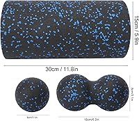 Vista 2 de Rodillo de espuma, juego de rodillos de espuma 3 en 1 para aliviar el dolor de espalda, ejercicio, yoga, terapia física, masaje profundo, ajuste