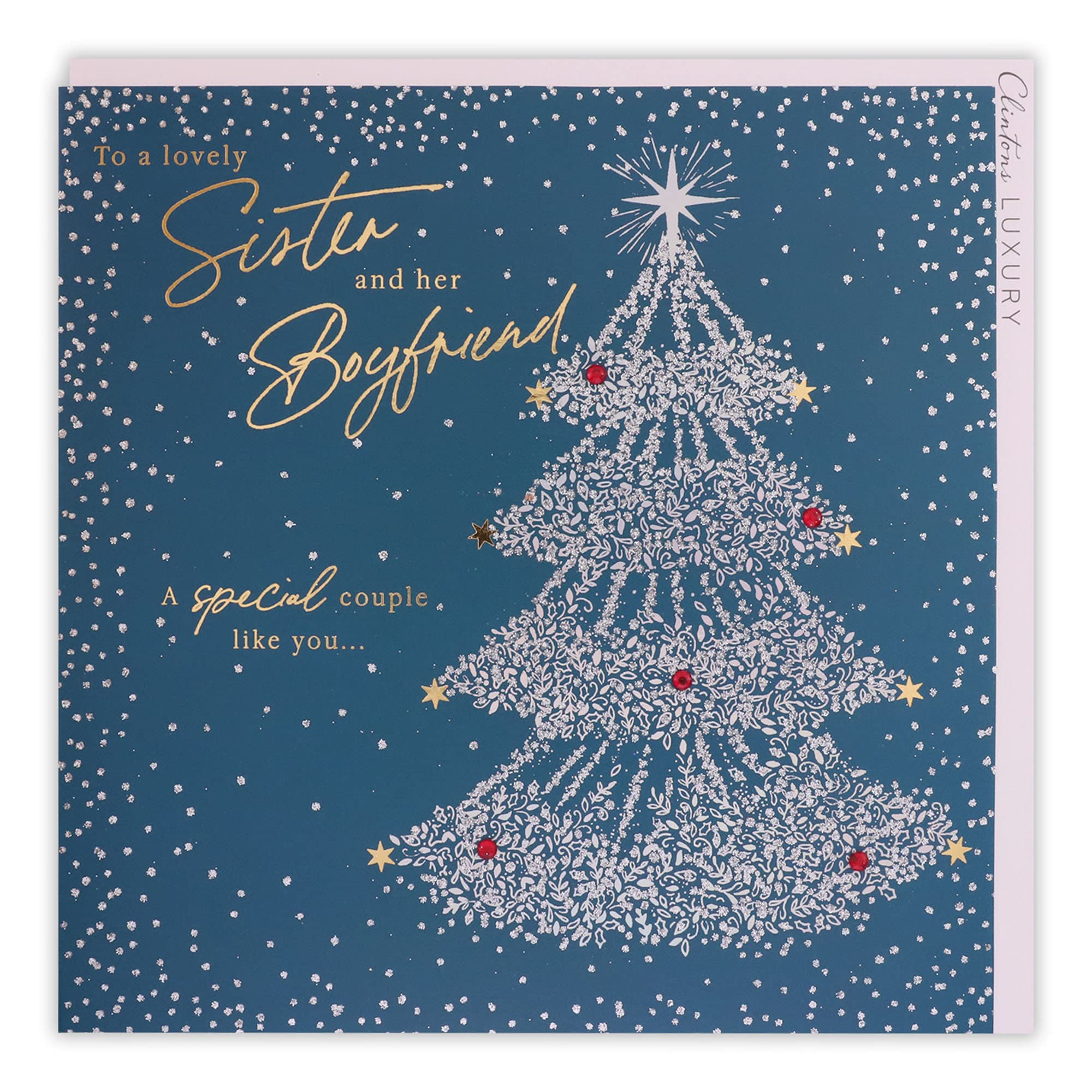 Clintons Biglietto Di Natale Con Stelle Argentate – Per Fidanzata, Con Messaggio Romantico E Busta - 2