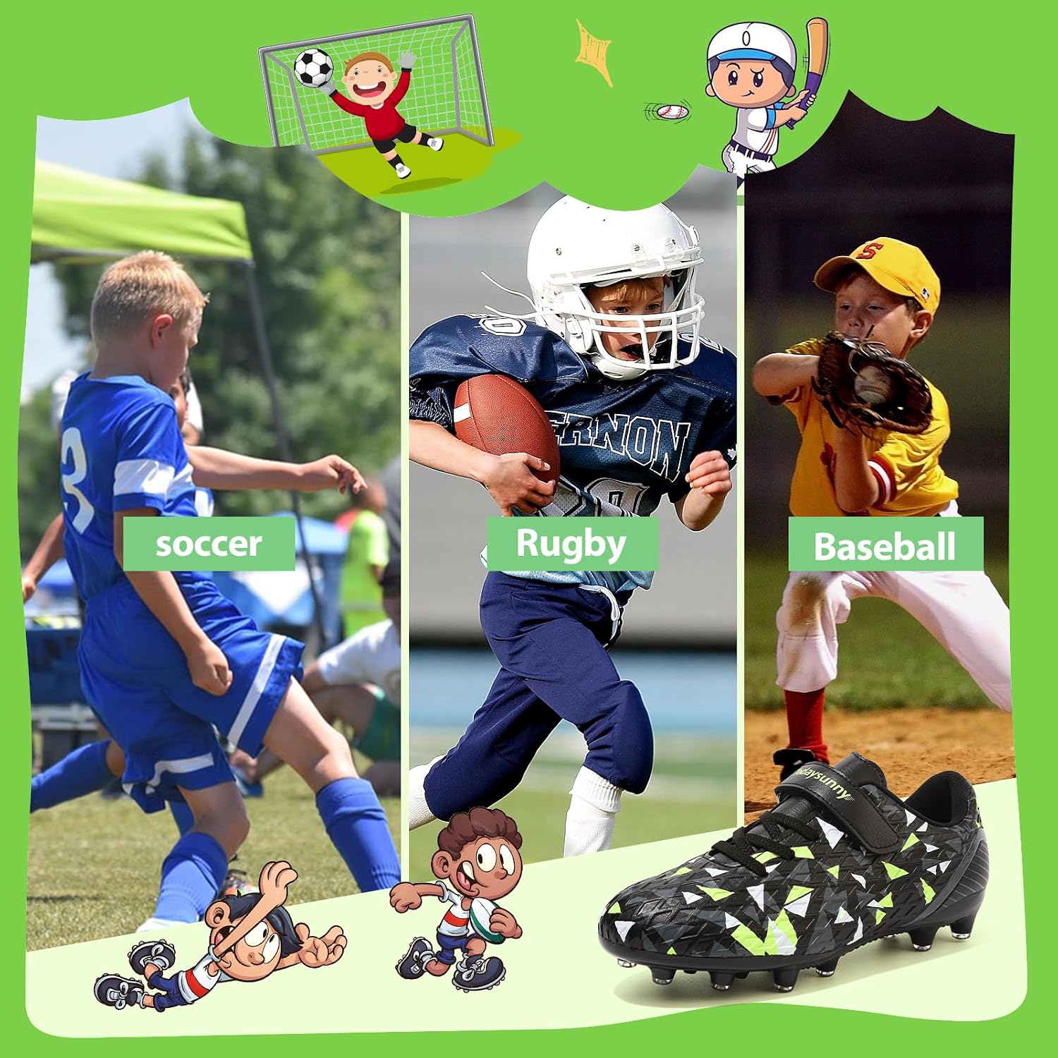 Kids Soccer Cleats Football Cleats for Boys Girls Youth Soccer Shoes AG