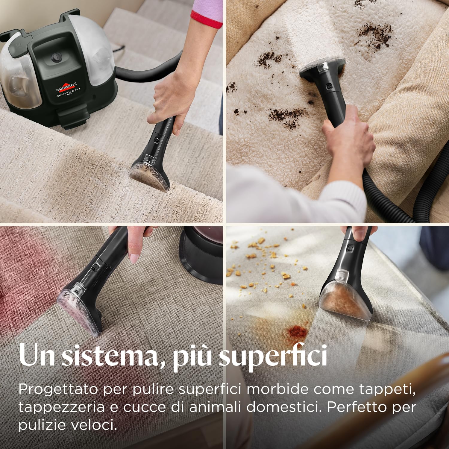 BISSELL SpotClean Mini Lavatappeti con Cavo, Lava Tappezzeria Portatile, Perfetto per Pulizie Veloci, Compatto e Leggero, Rimuovi Macchie da Auto, Barca, Divani, Materassi e Altro Ancora, 41491
