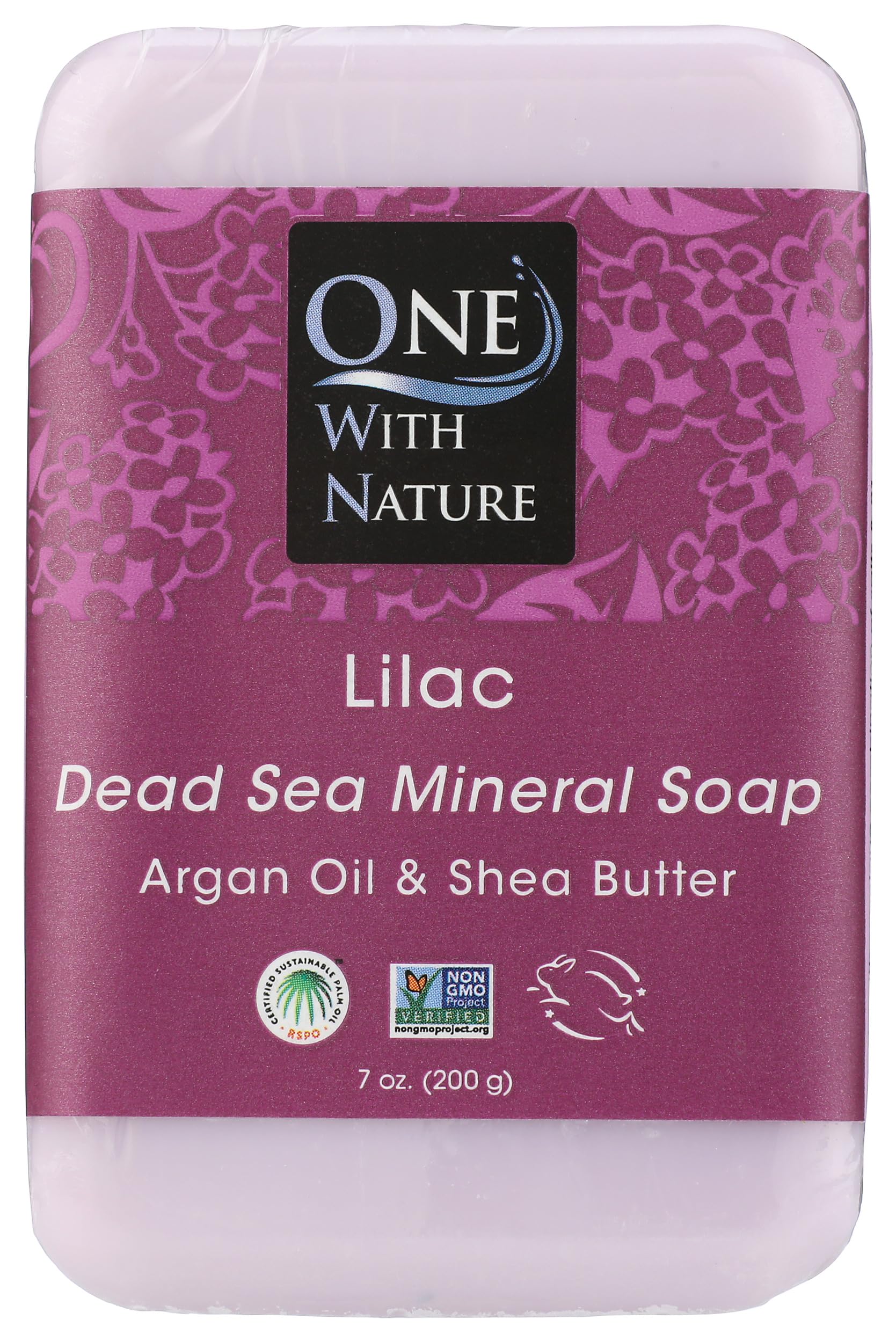 One With Nature Lilac Dead Sea Mineral Soap, 7 Ounce Bar