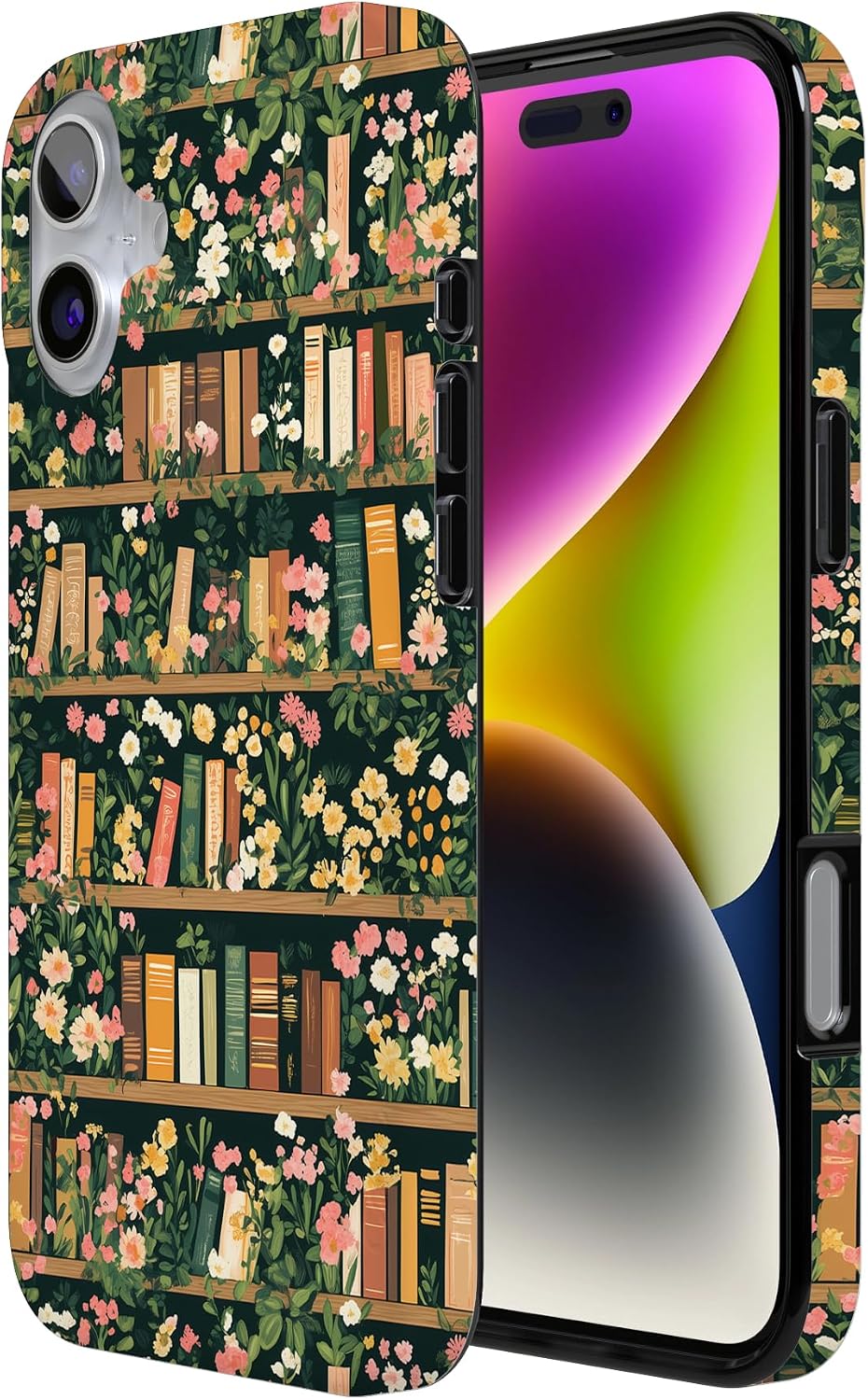Casely iPhone 16 Case | Book Nook | Floral Library | Compatible with MagSafe | Classic Ultra Slim Design