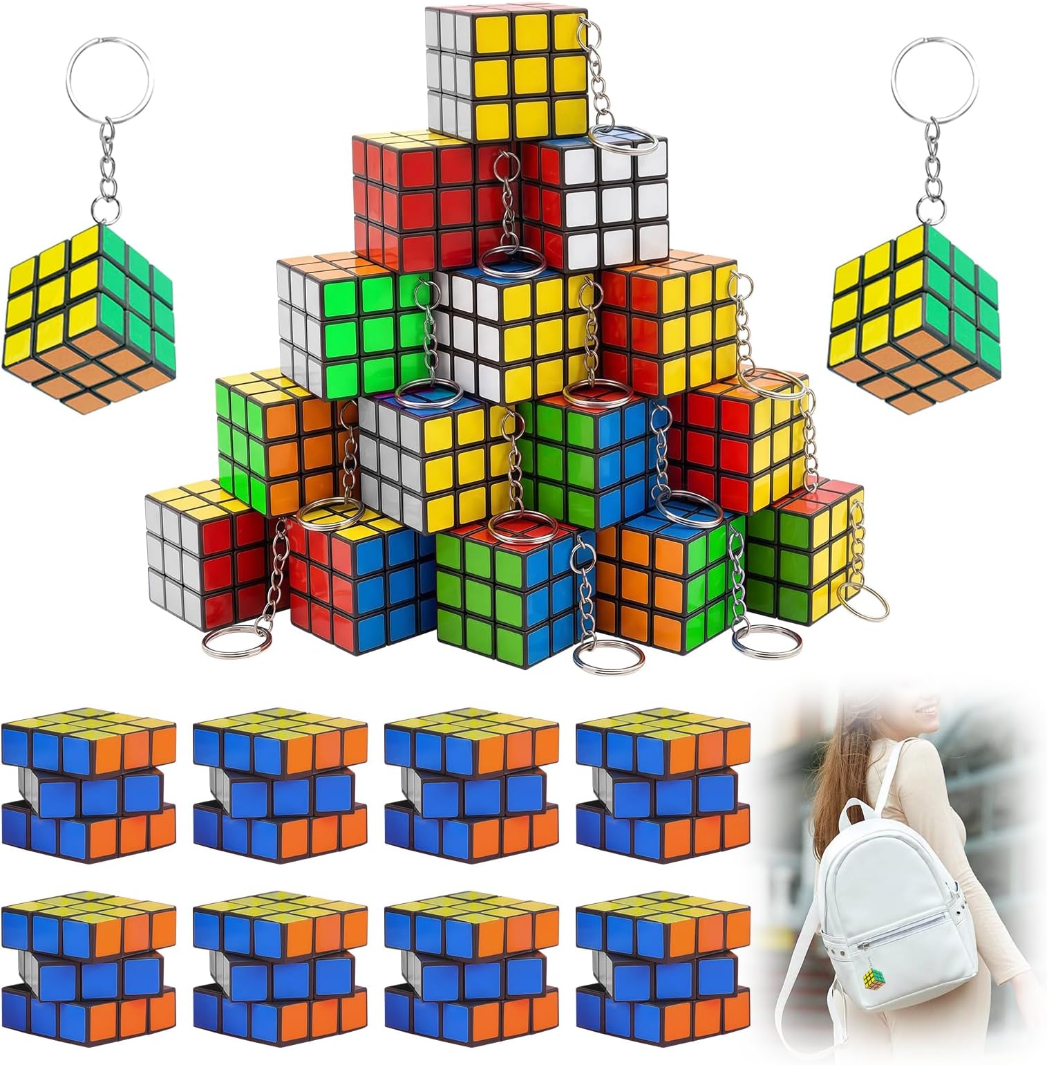 Mini 3x3 Puzzle Cube Set, 25Pcs Compact Speed Style Cube for Desk Play and Brain Games, Mini Puzzle Cube, Small Handheld Puzzle Cubes for Parties, Events and Everyday Entertainment