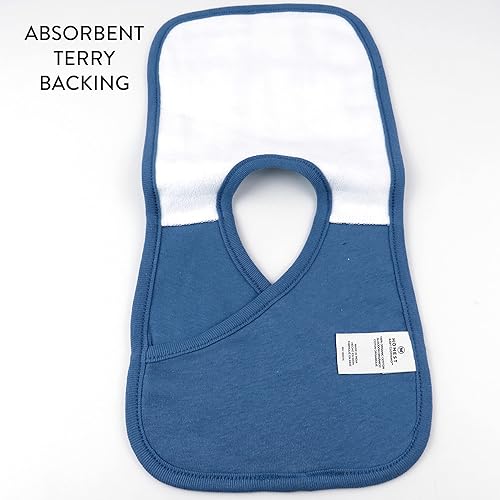 Miniatura 4 de HonestBaby Multipack - Baberos reversibles 4 en 1, tejido de rizo y tejido 100% algodón orgánico, para bebés, niños, niñas, unisex