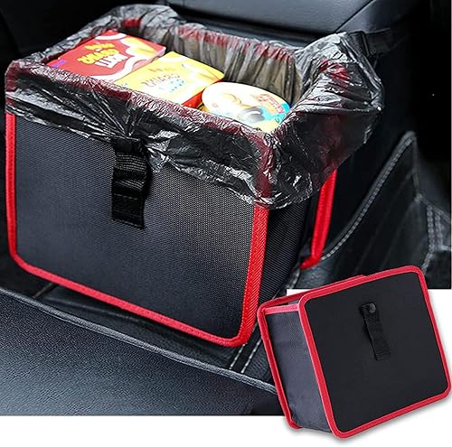 Paquete de 1 bolsa de basura colgante para automóvil, 8.66 x 8.66 x 5.7 pulgadas, organizador de bolsa de basura impermeable de alta calidad,