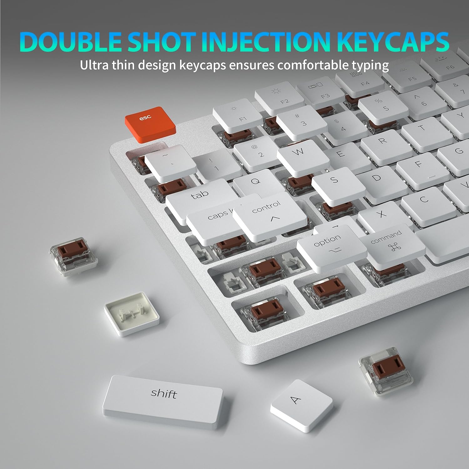 Close-up of Double Shot Injection Keycaps