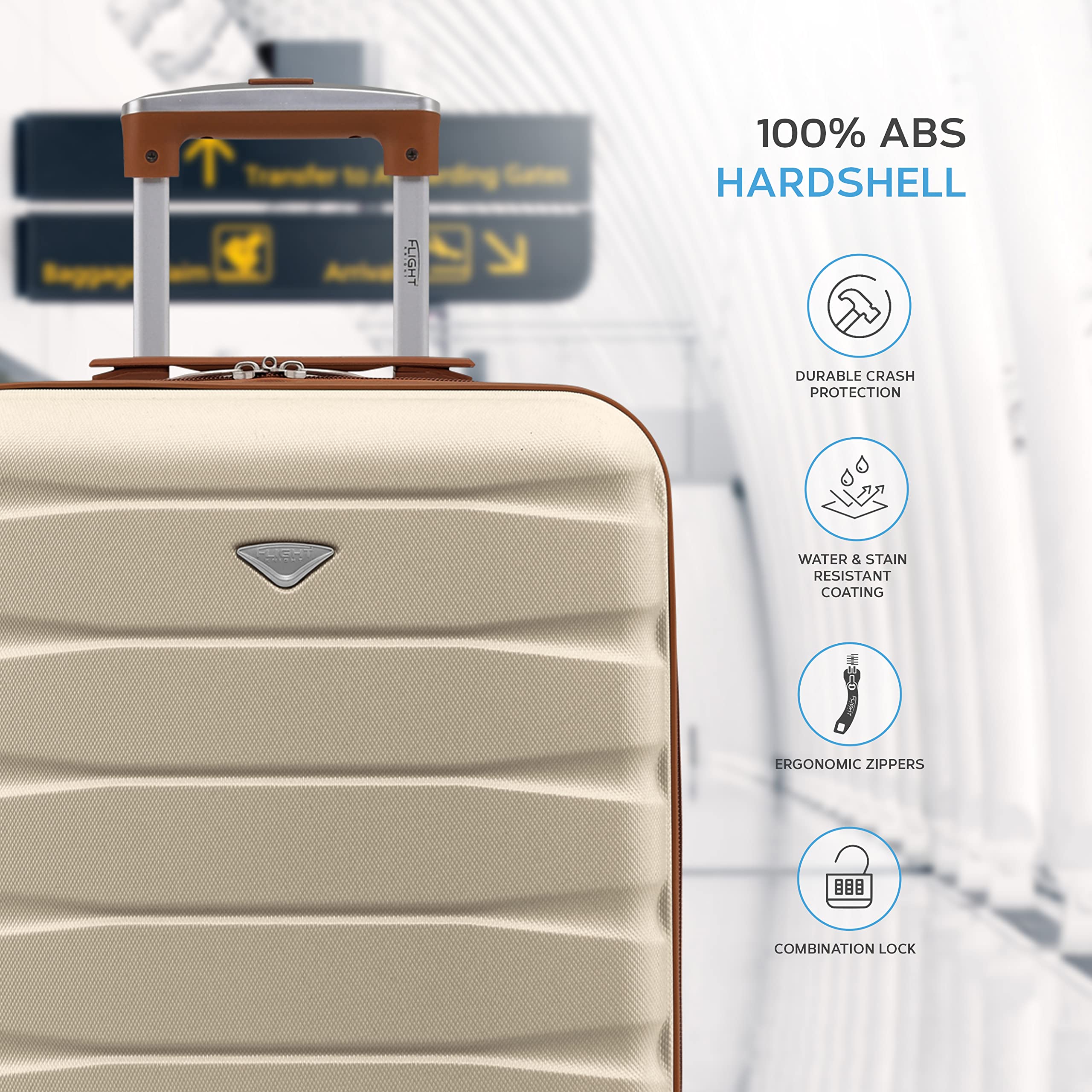 Flight Knight Cabin Suitcase 55x40x20 Ryanair Priority, EasyJet, Jet2 Lightweight Small Durable 4-Wheel Cabin Case, Carry-On for Over 60 Airlines, Hard Shell, 10kg Hand Luggage Bag (55 x 40 x 20 cm)