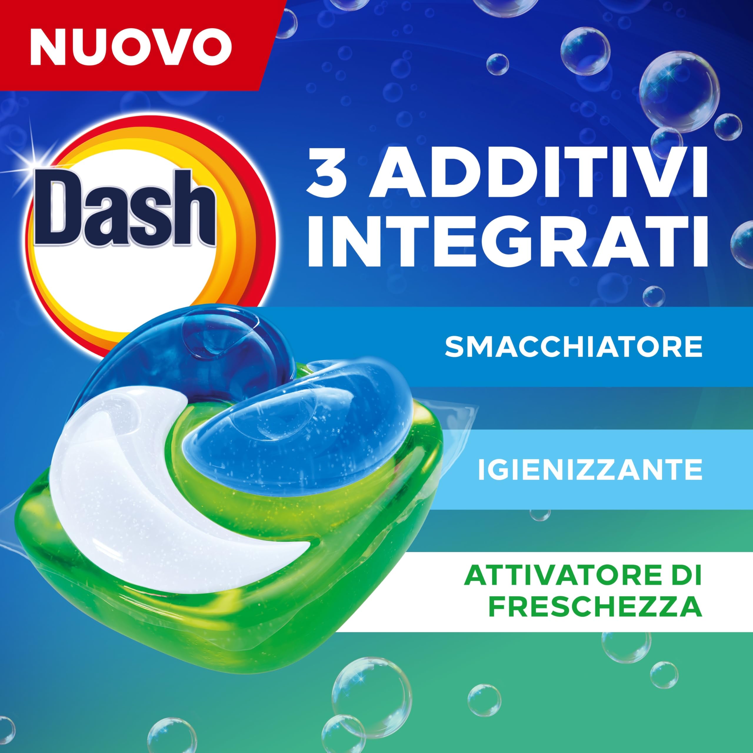 Dash Pods Detersivo Lavatrice In Capsule, 76 Lavaggi (2x38), Classico Fresco, Rimuove Le Macchie, Efficace A Freddo Anche E In Cicli Brevi