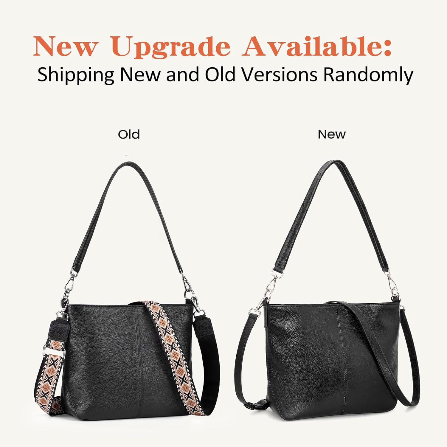 befen Genuine Leather Purse for Women Soft Crossbody Purse Hobo Bag Women's Shoulder bag Handbags with 2 Removable Straps - Image 3