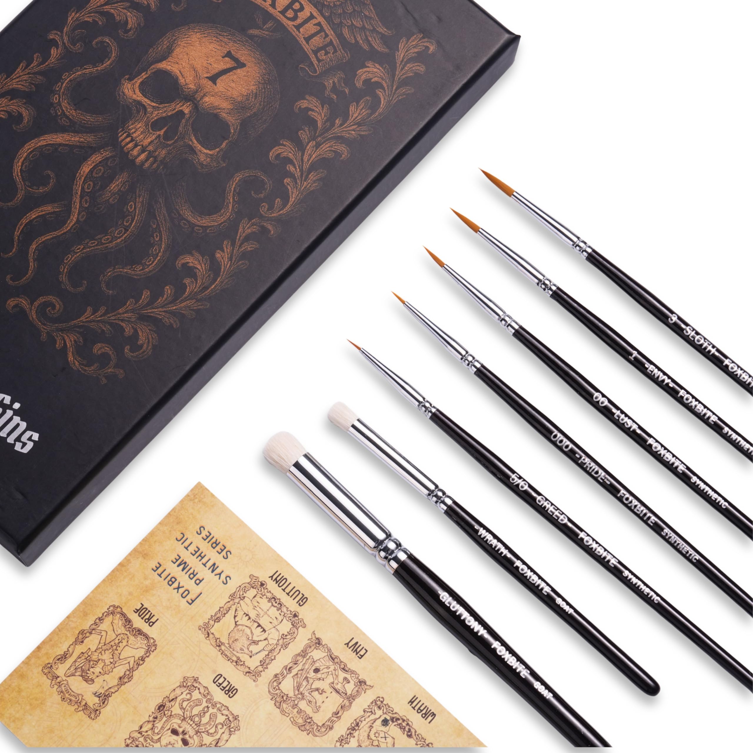 Amazon.com: FOXBITE 7 Set Brushes for Miniature Painting Synthetic
