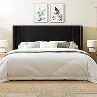 Vista 15 de Allewie Base de cama de plataforma de terciopelo tamaño Queen con cabecera acolchada vertical con respaldo alado, fácil montaje, almacenamiento