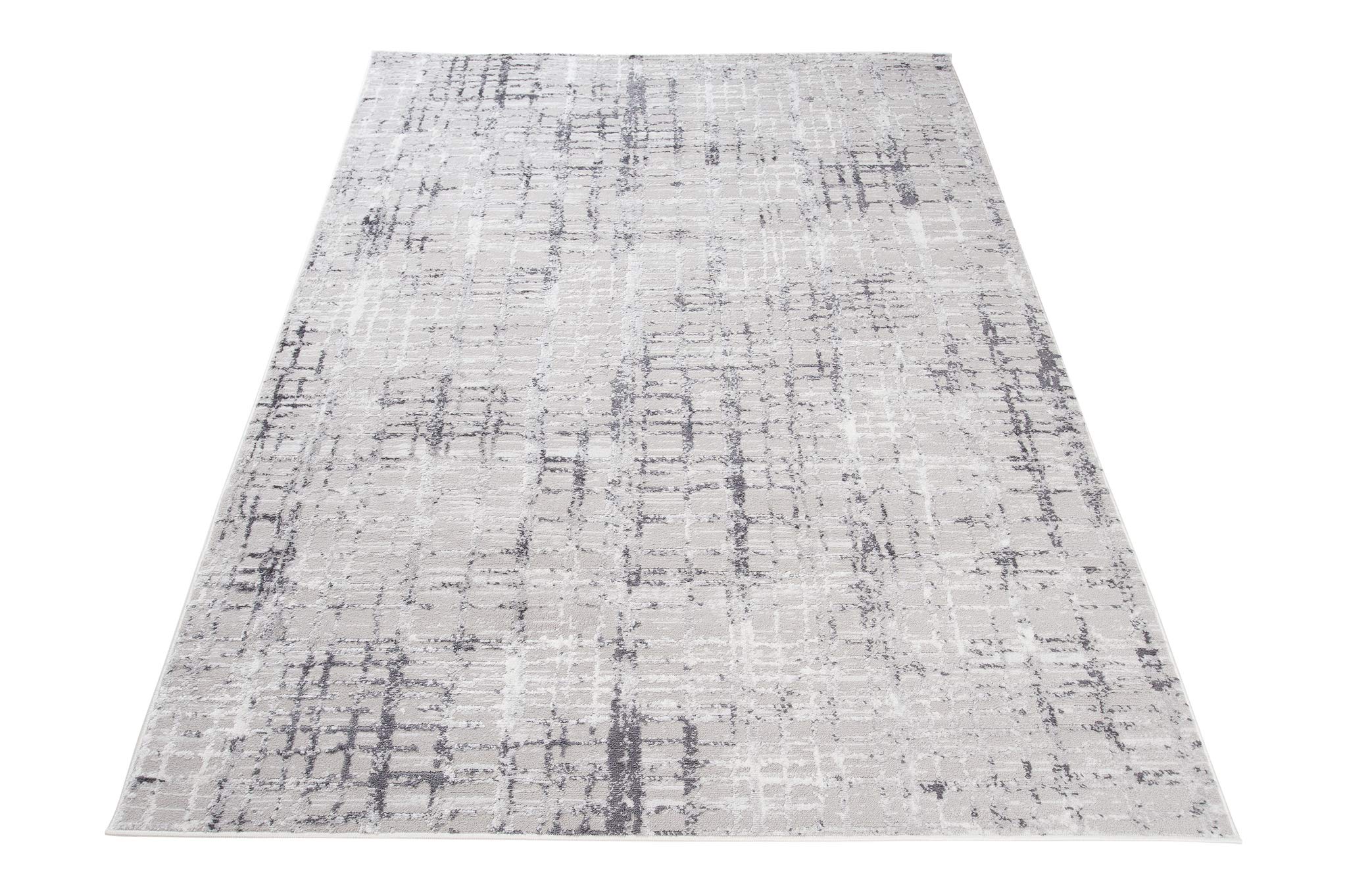 Tapiso Niebo nowoczesny dywan salon sypialnia abstrakcyjne wyblakłe linie jasnoszary trwały dywan rozmiar - 120 x 170 cm (9 stóp 11 x 5 stóp 7)