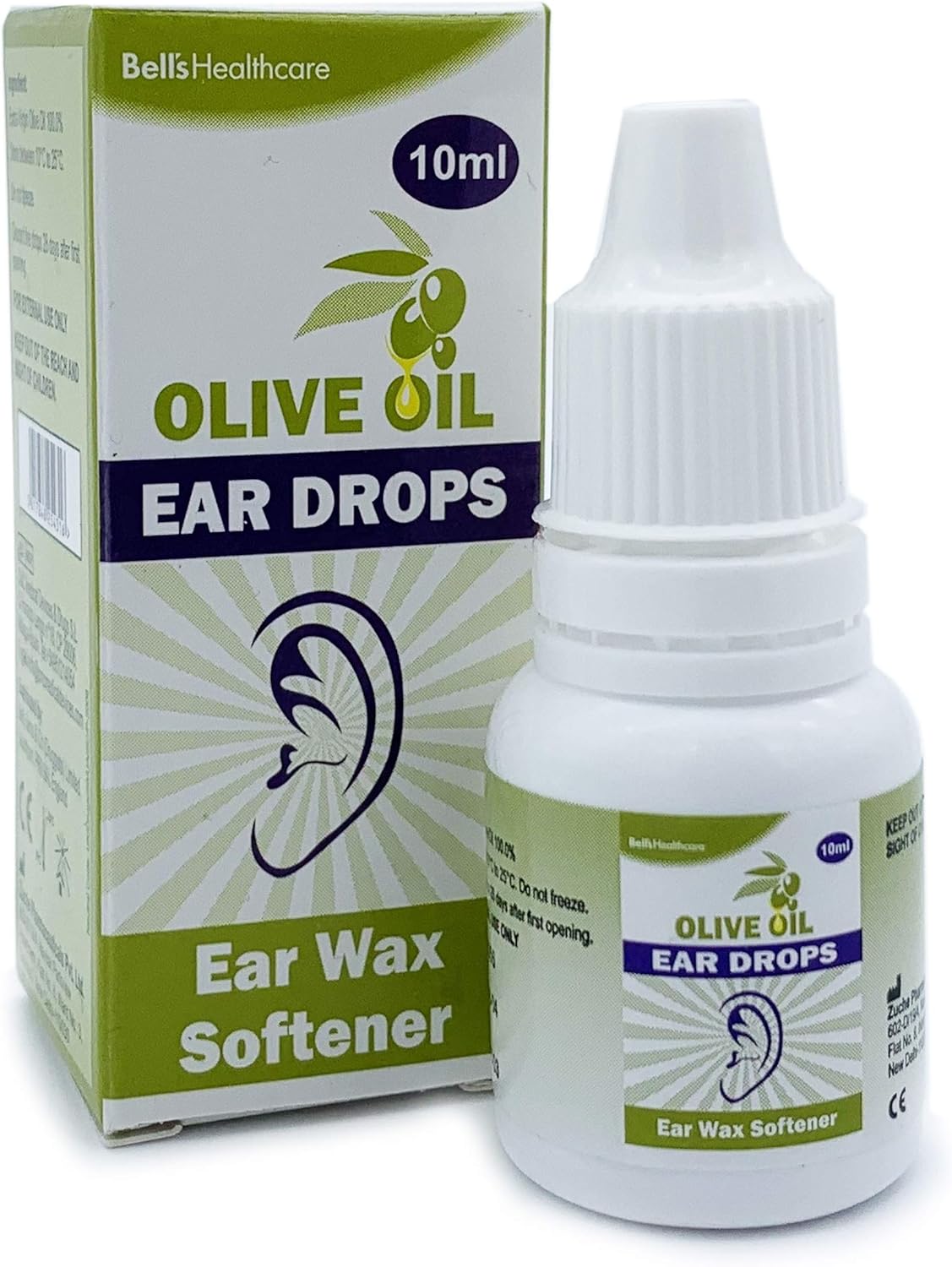 2 Packs of Olive Oil Ear Wax Drops Softens and Removes 10ml Eardrops