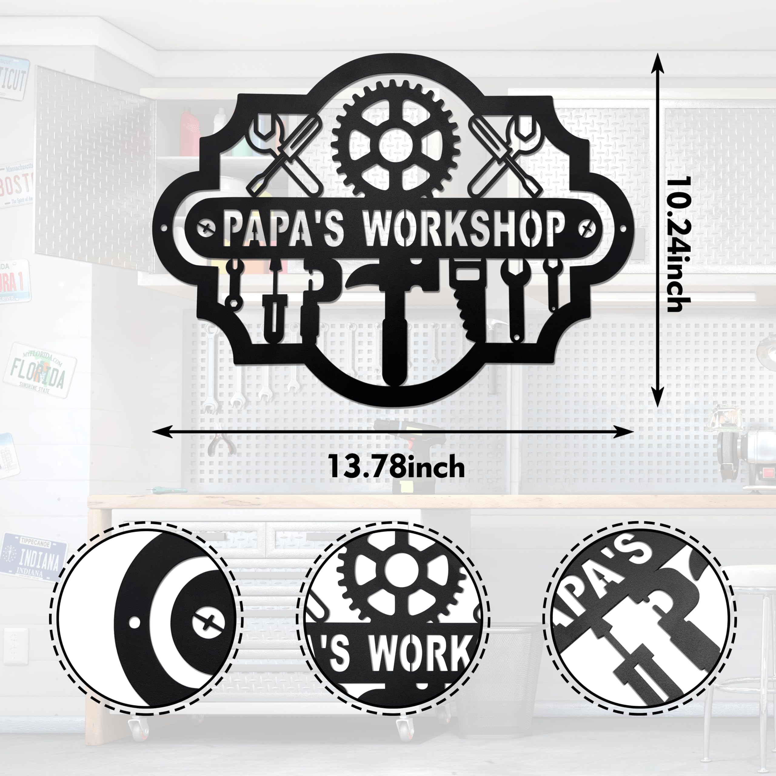 Amazon.com: Papa's Vintage Dad's Workshop Sign - Resilient