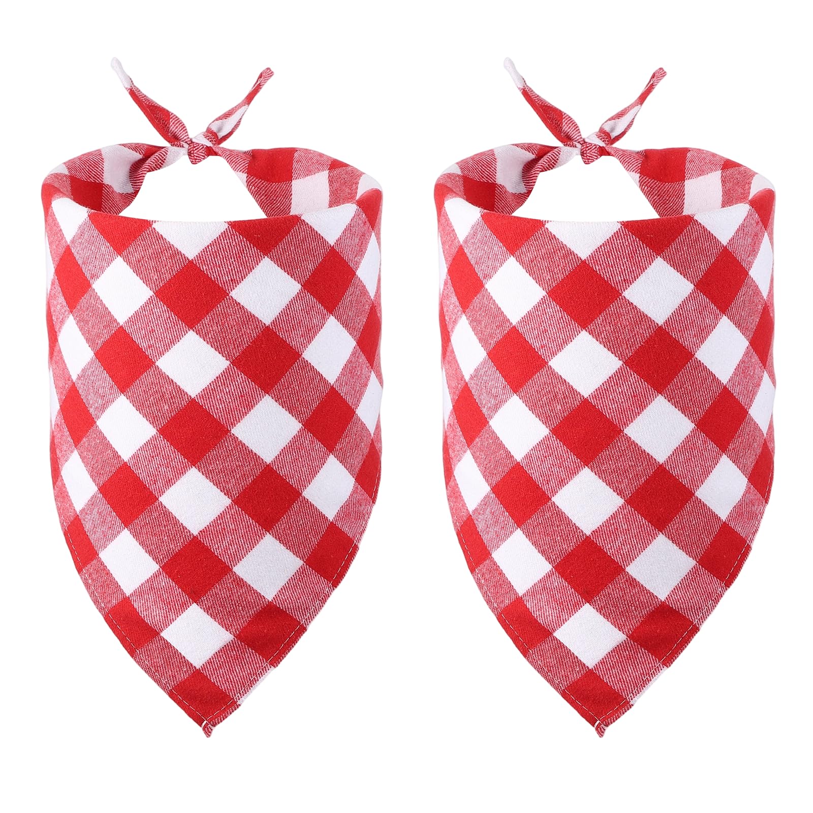 PATIKIL Dog Bandana, 70 x 48 cm Cat Scarf Buffalo Plaid Printing Triangle Handkerchief Accessories Adjustable Bibs Washable, (Pink), Intended for Small Medium, Large Pet/Puppies