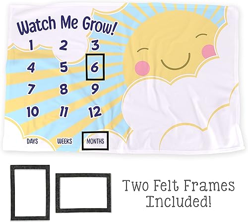 Miniatura 2 de LOGOVISION Manta Watch Me Grow Baby Milestone, 36 x 58 pulgadas, unisex, para bebé niño y niña