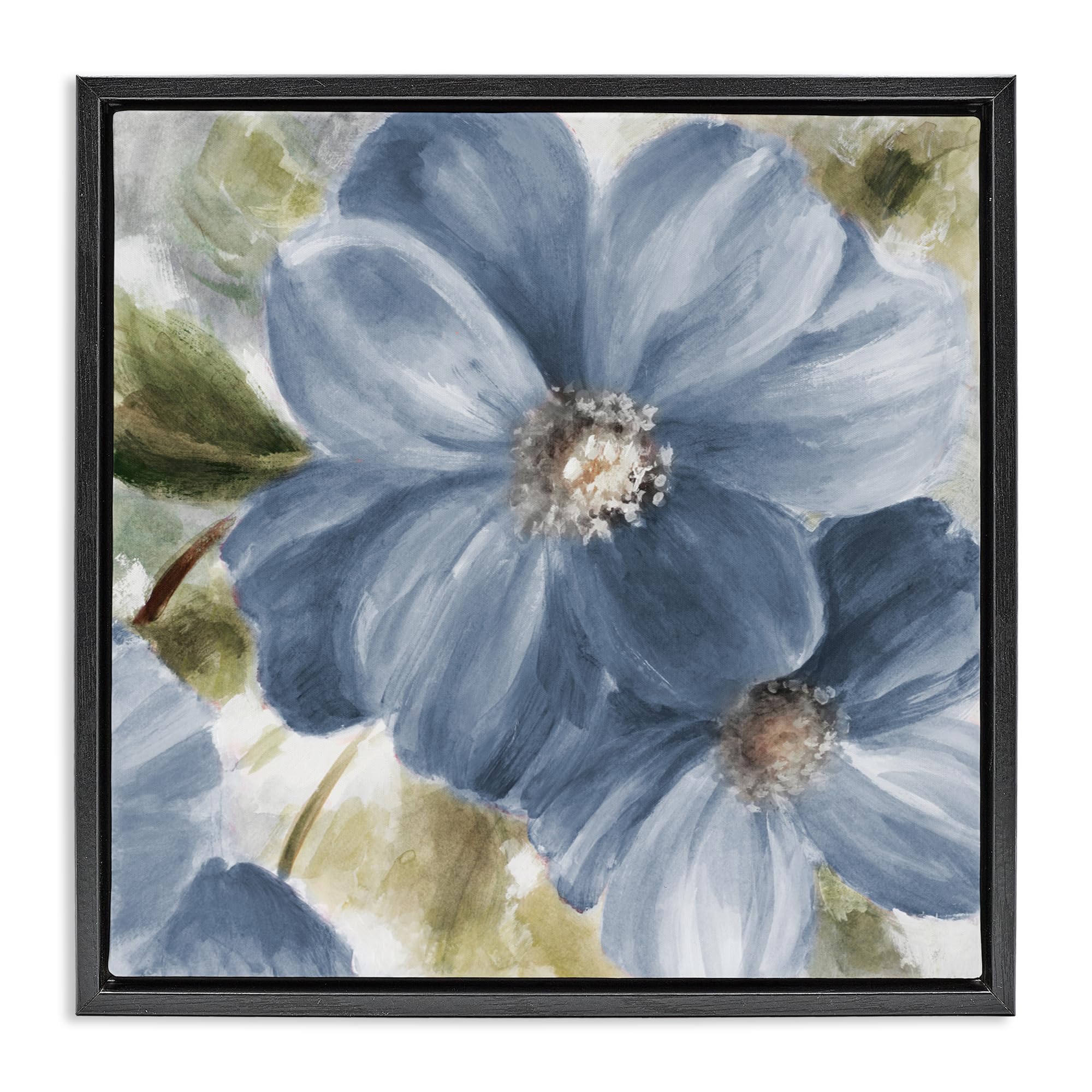 Stupell Industries 'Walk in Blue Beauty', Floating Frame Canvas Art, Black, 25 x 25 Inches, Easy to Hang and Sturdy, Made in USA, by Lanie Loreth