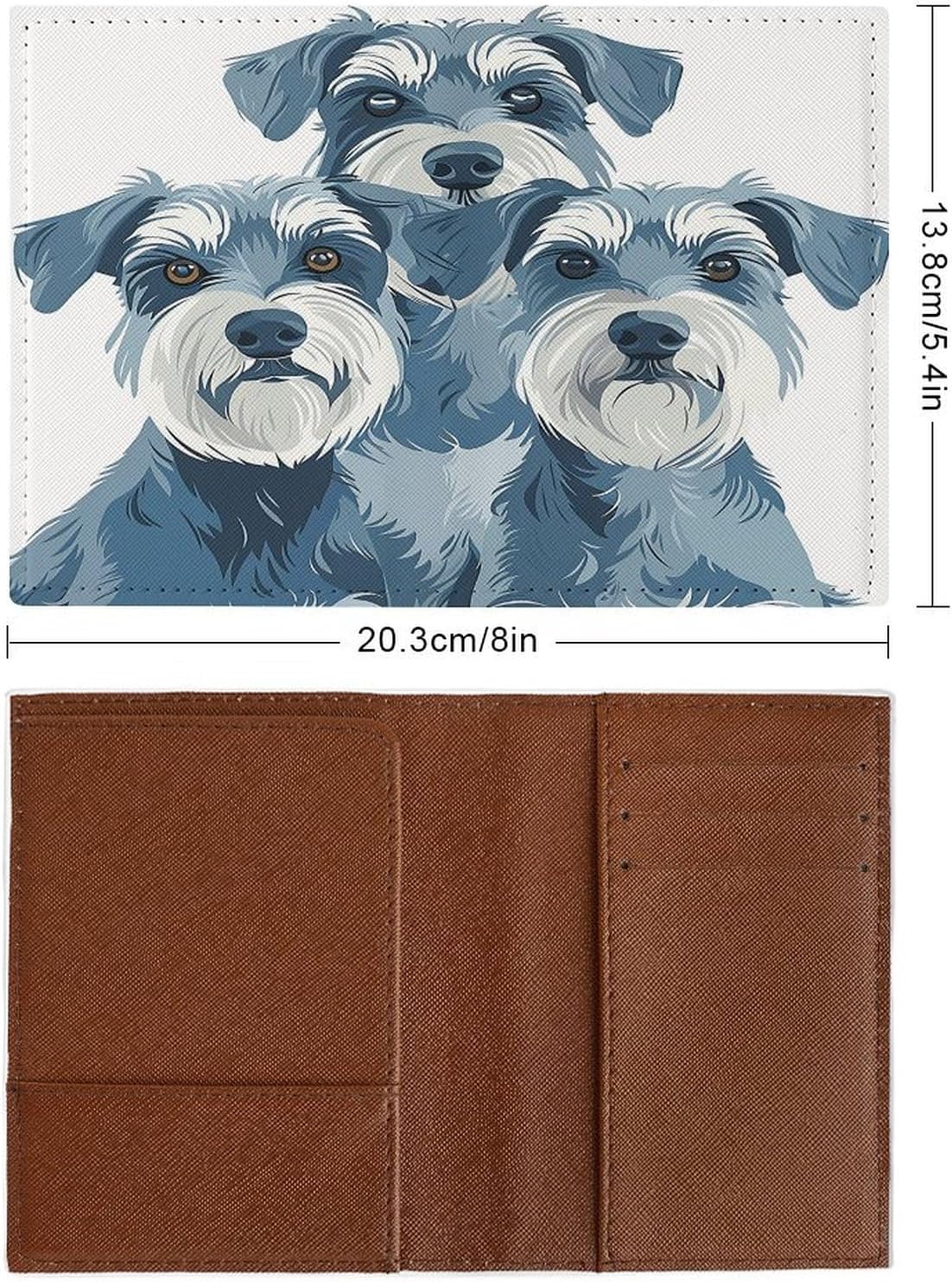 Three Small Dogs Passport Card Holder Travel Passport Covers Case Pu Passport Book Cover Passport Wallet Cover Case Passport Protective Cover Unisex Passport Protector