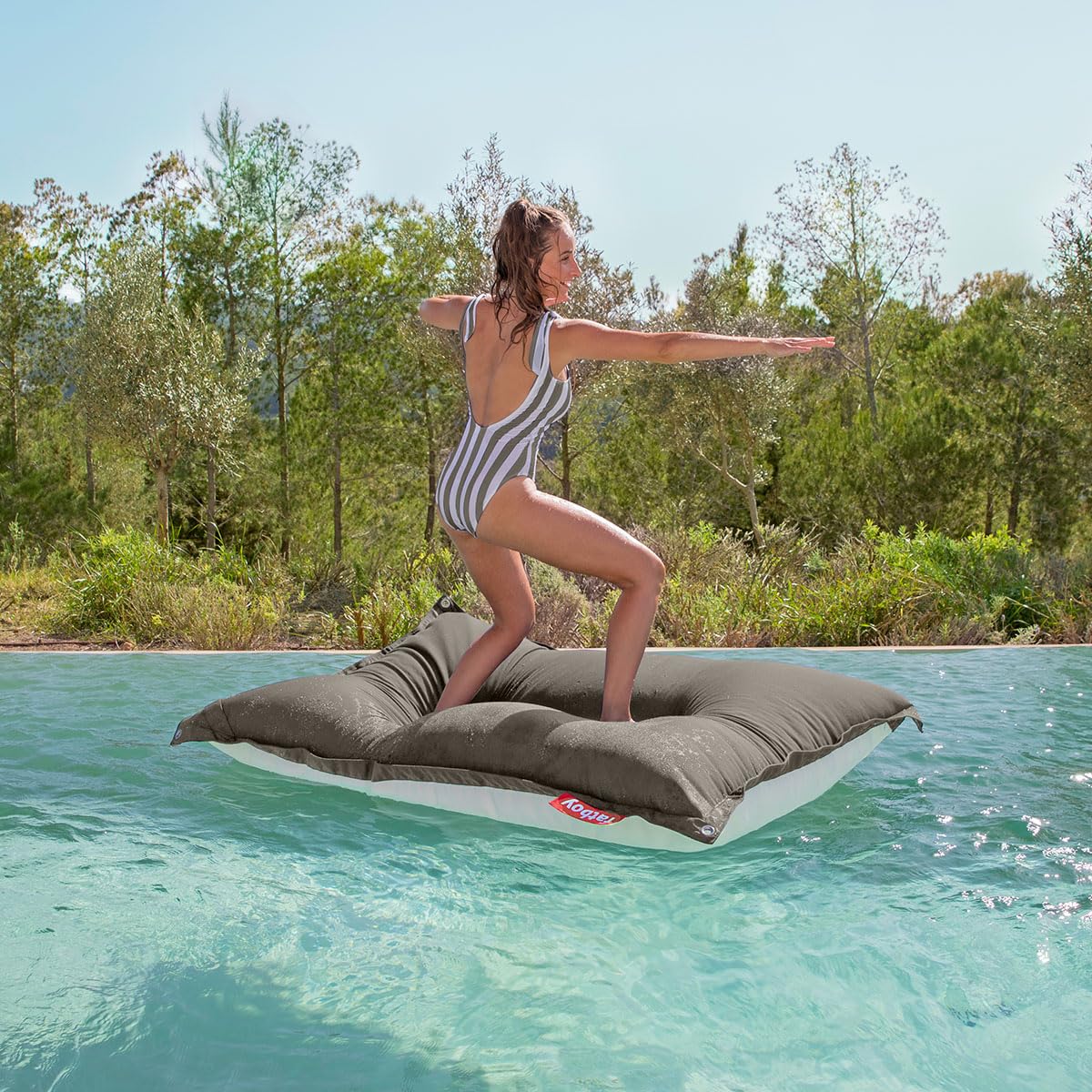 Fatboy Original Floatzac Gris Pouf pour Le Sol et sur l'Eau Séchage Rapide Flottant