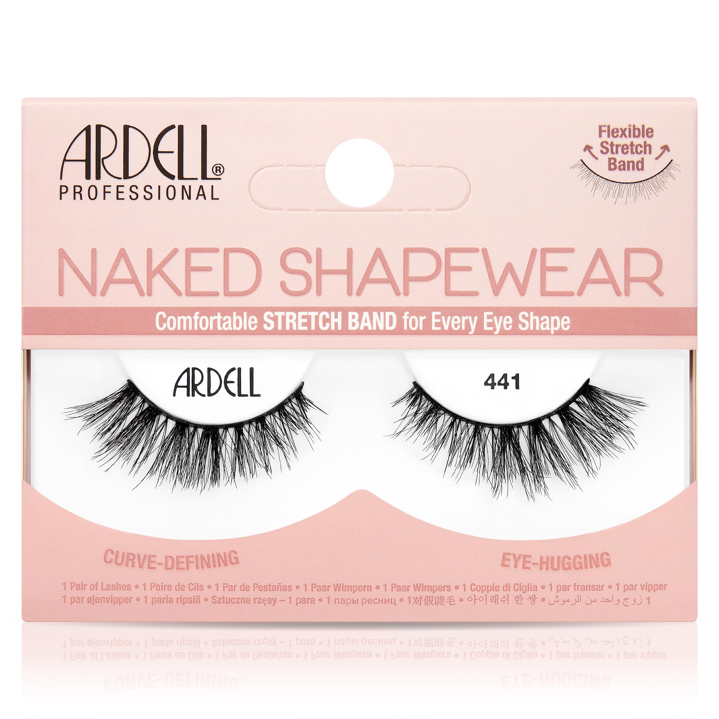 Ardell Naked Shapewear False Eyelashes 441 Curve-Defining Eye-Hugging Strip Lashes Natural Lashes with Flexible Stretch Lash Band for