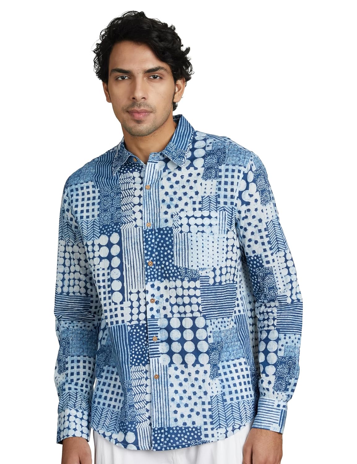 Amazon Brand – Symbol Men’s Solid Regular Fit Cotton Ethnic Shirt