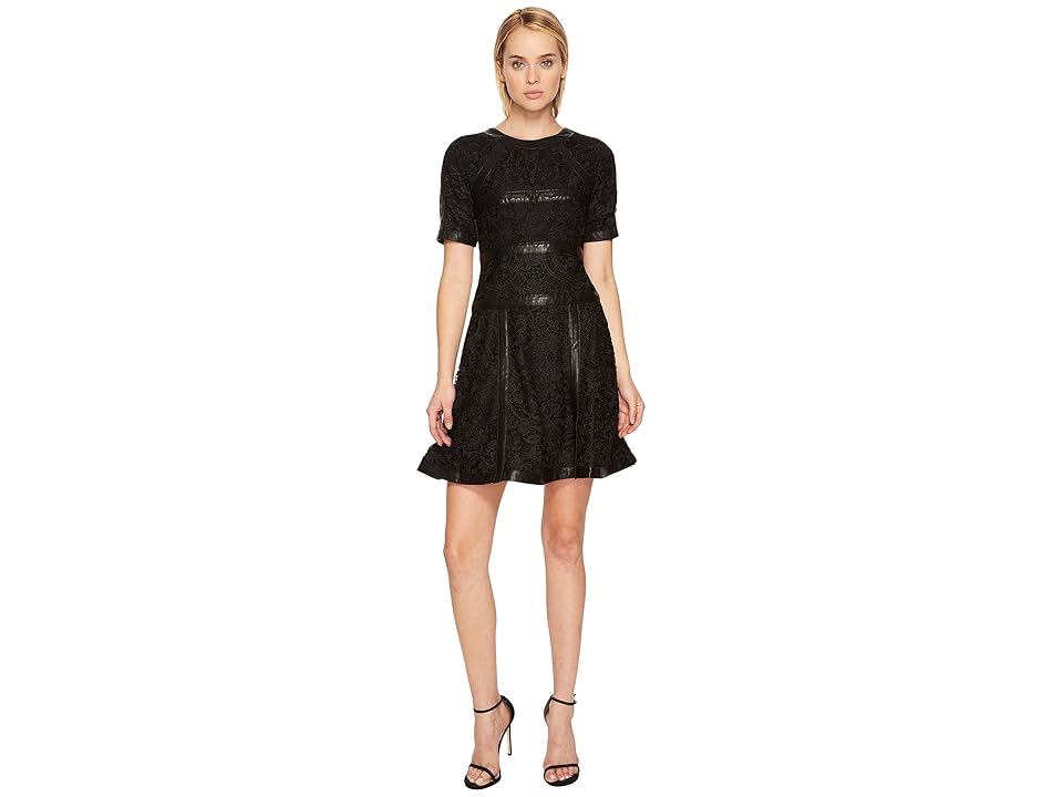 

The Kooples Lace Dress with Stripes (Black) Women's Dress