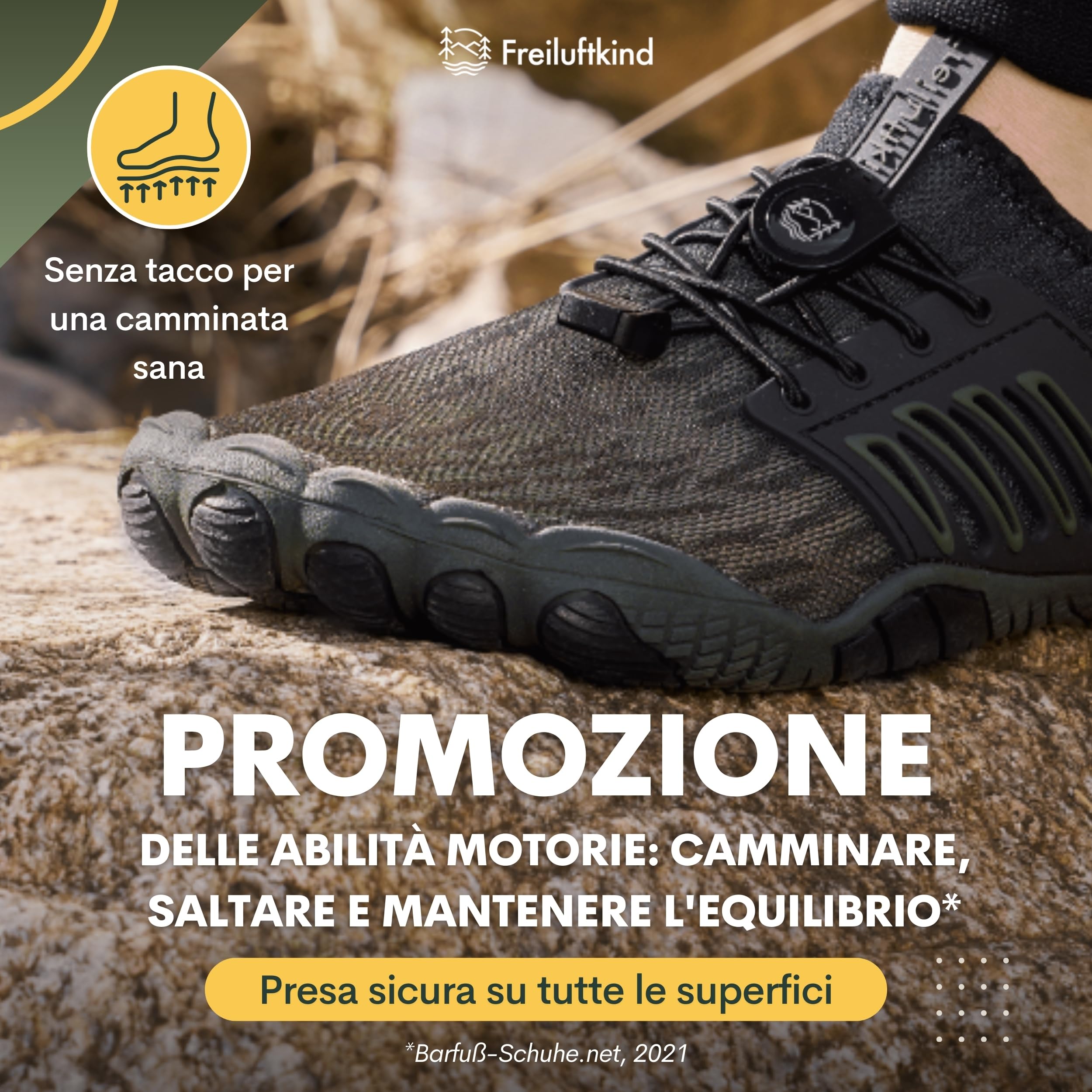 Freiluftkind Tokai Barefoot Shoes Antiscivolo – Il Scarpe Barefoot Perfetto per la Tua Avventura – Scarpe Barefoot Uomo e Donna