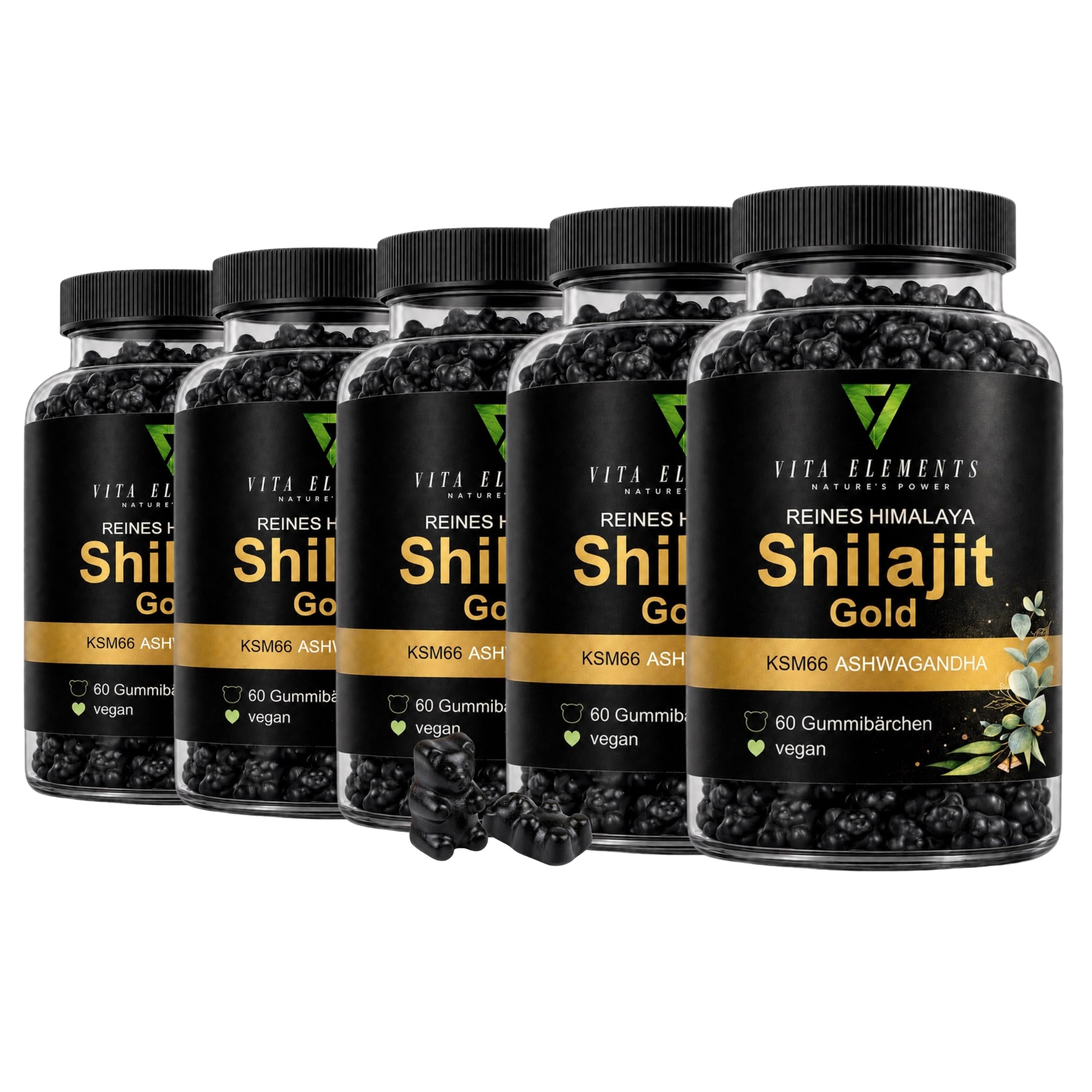 Vita Elements Gommes Himalaya Shilajit Gold - 60 unités - Lot de 5