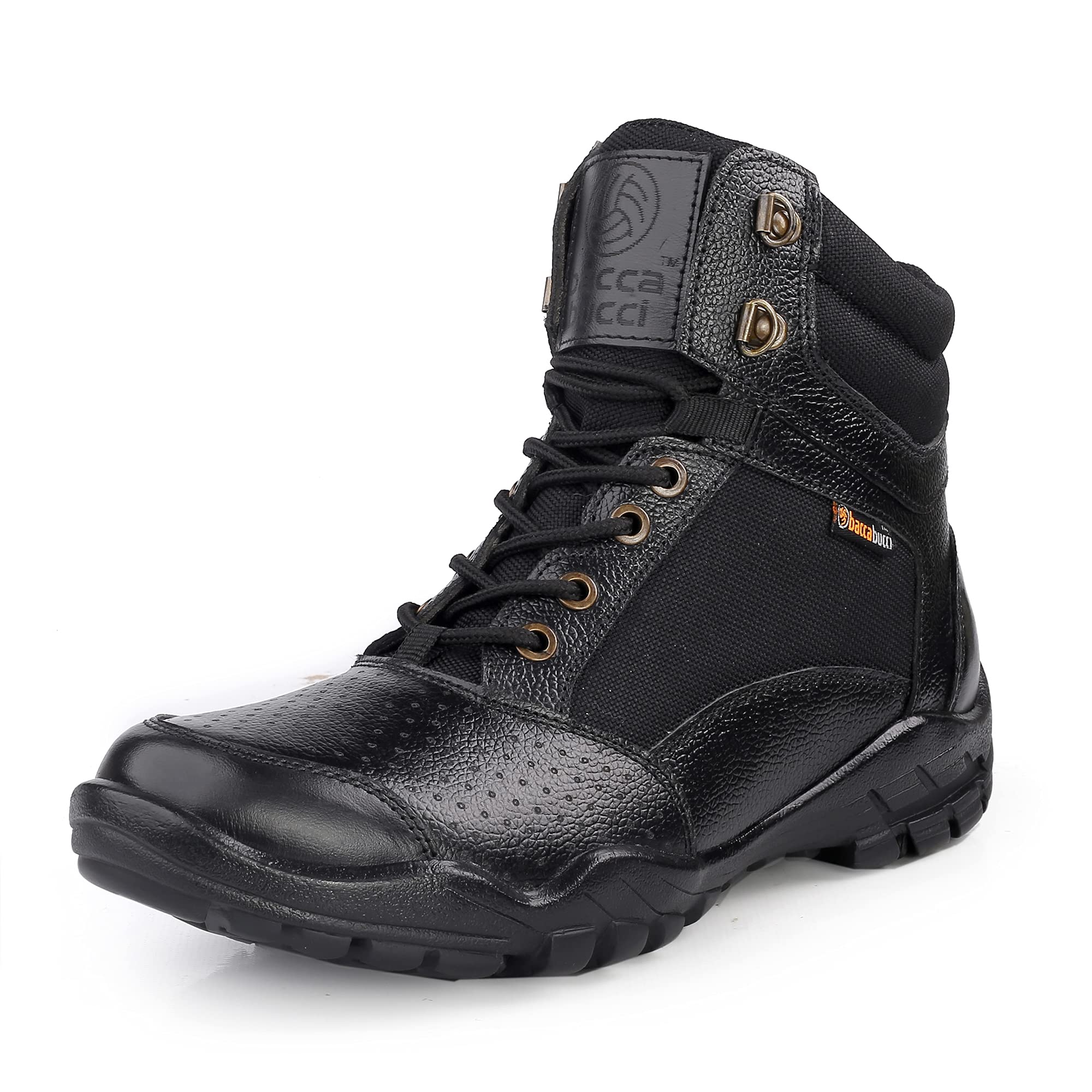 Bacca Bucci® Mens LHOTSE Splash Proof Full Grain Leather Biker Boots for Trekking Trails Backpacking and Hiking- Black, Size UK10 (B09H5Z7WGZ) Amazon Price History, Amazon Price Tracker