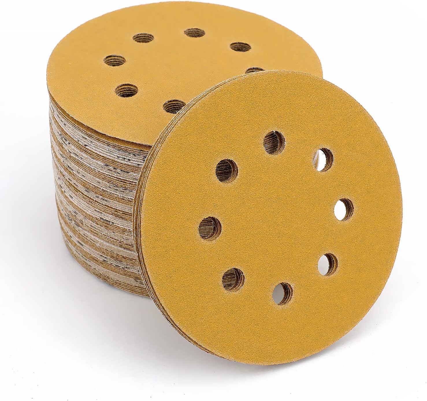 Amazon Basics 8Hole Hook and Loop Sanding Discs 120 Grit Sandpaper