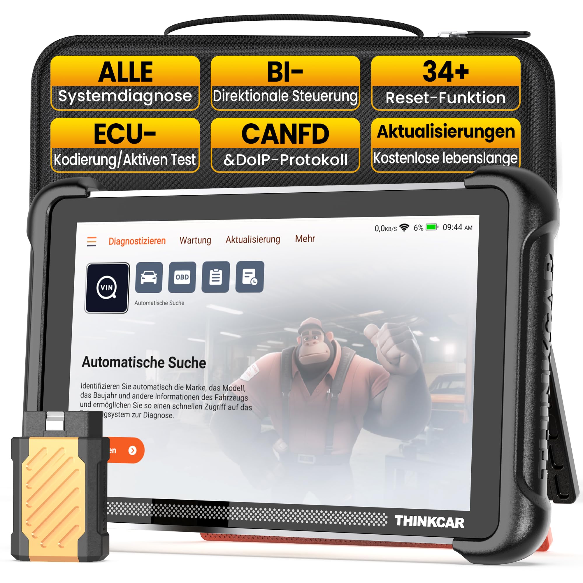 Auto Diagnosegerät, ThinkScan TK689BT OBD2 Diagnosegerät Mit 34 Reset-Funktion + Volle Systemdiagnose, Diagnosegerät Auto Für ECU-Codierung/BI-Direktionale Steuerung/CANFD&DoIP, Kostenlose Updates