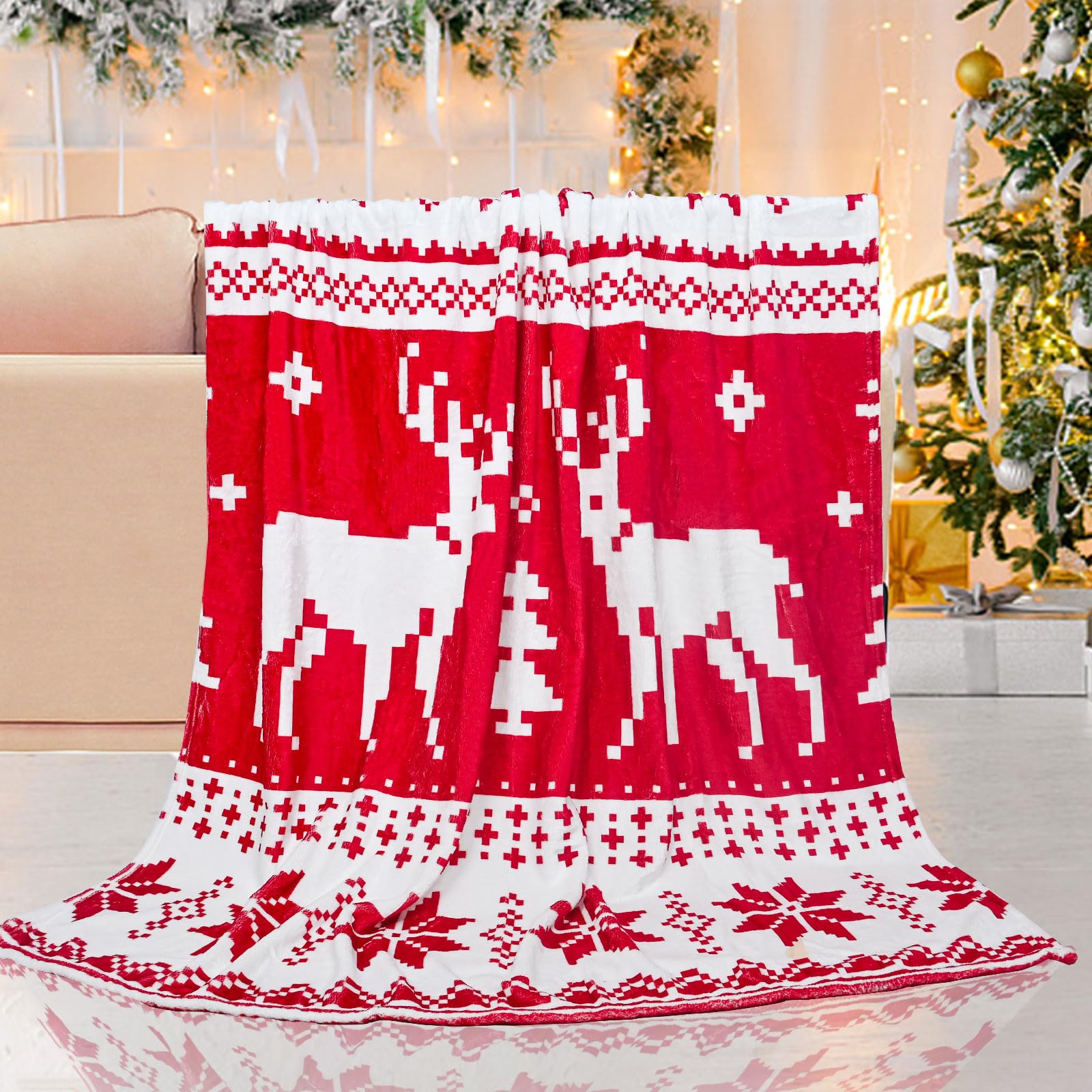 Couverture de Noël en flanelle douce à offrir pour réchauffer les soirées