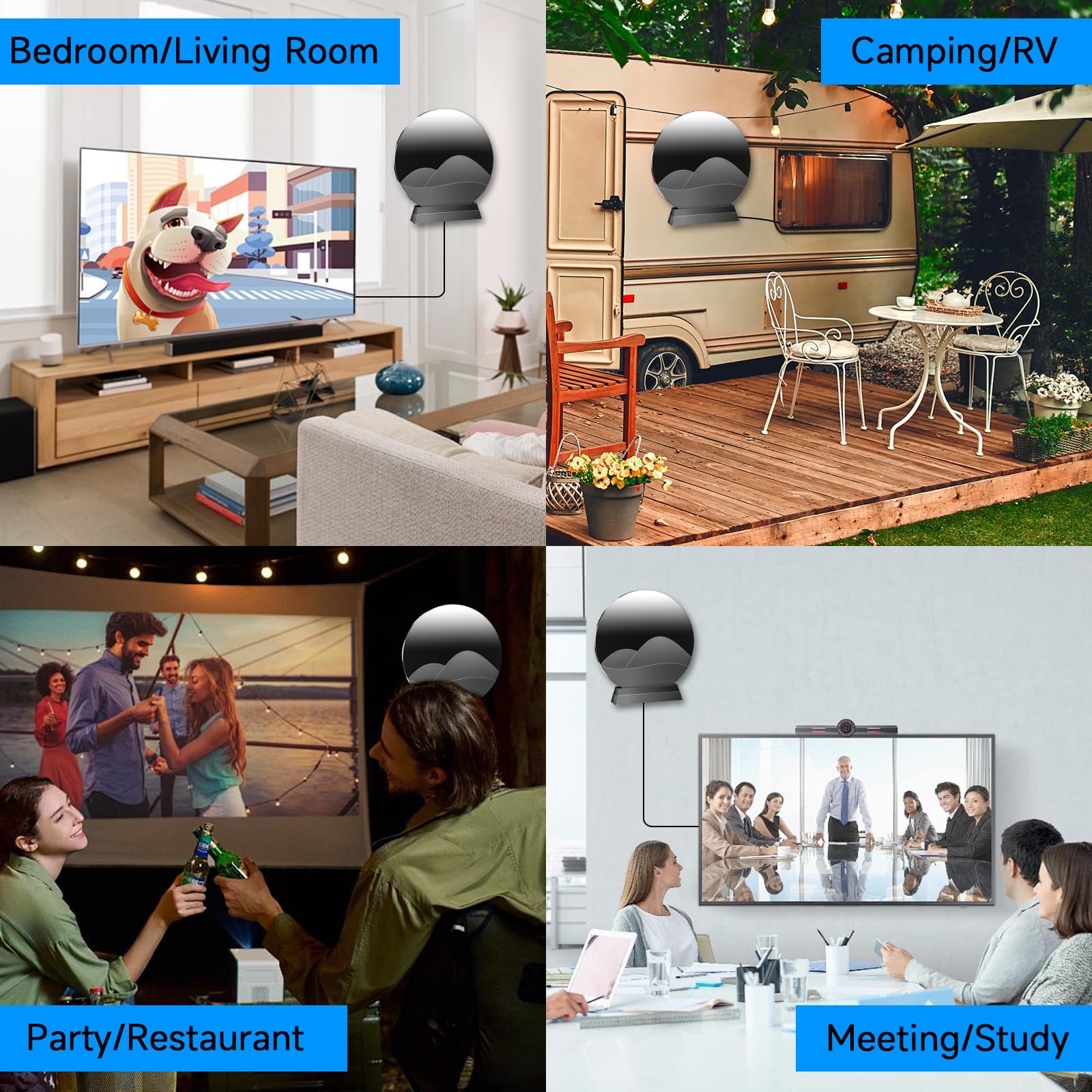 Antenna TV 2026 per interni, portata oltre 3600 miglia, antenna digitale per Smart TV per interni ed esterni, antenna HDTV per canali locali con amplificatore di segnale amplificato, supporta