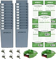 Vista 3 de uPunch HN3500 Paquete avanzado de reloj registrador para pequeñas empresas: sistema completo de seguimiento del tiempo de los empleados con 100