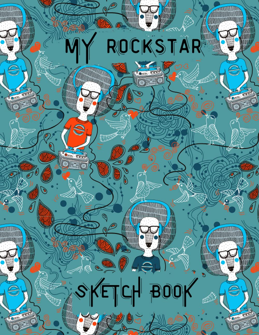 My Rockstar Retro Music Concept Sketch book for kids: Blank Paper Sketch Book For Drawing Sketching And Doodling (Sketch Book For Kids): Paperback Blank Sketchbook For Kids