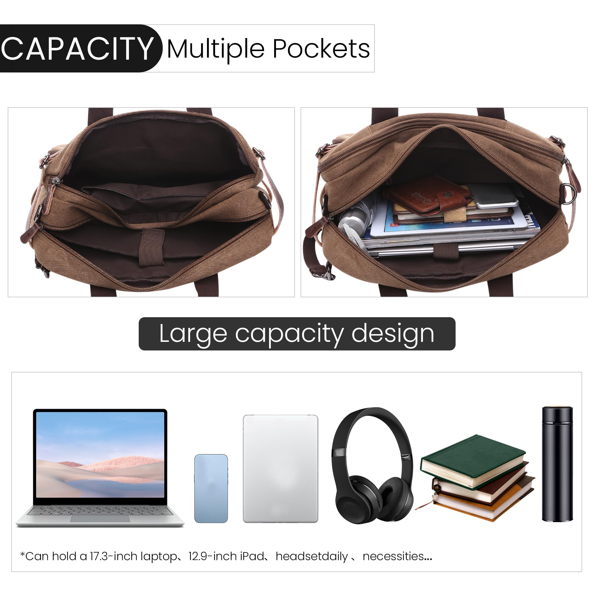 Canvas plecak męski w stylu vintage, modny plecak szkolny, torba na laptopa o przekątnej ekranu 15", torebka na podróż, swobodny, do pracy, na kemping, na co dzień, płócienny plecak dzienny,