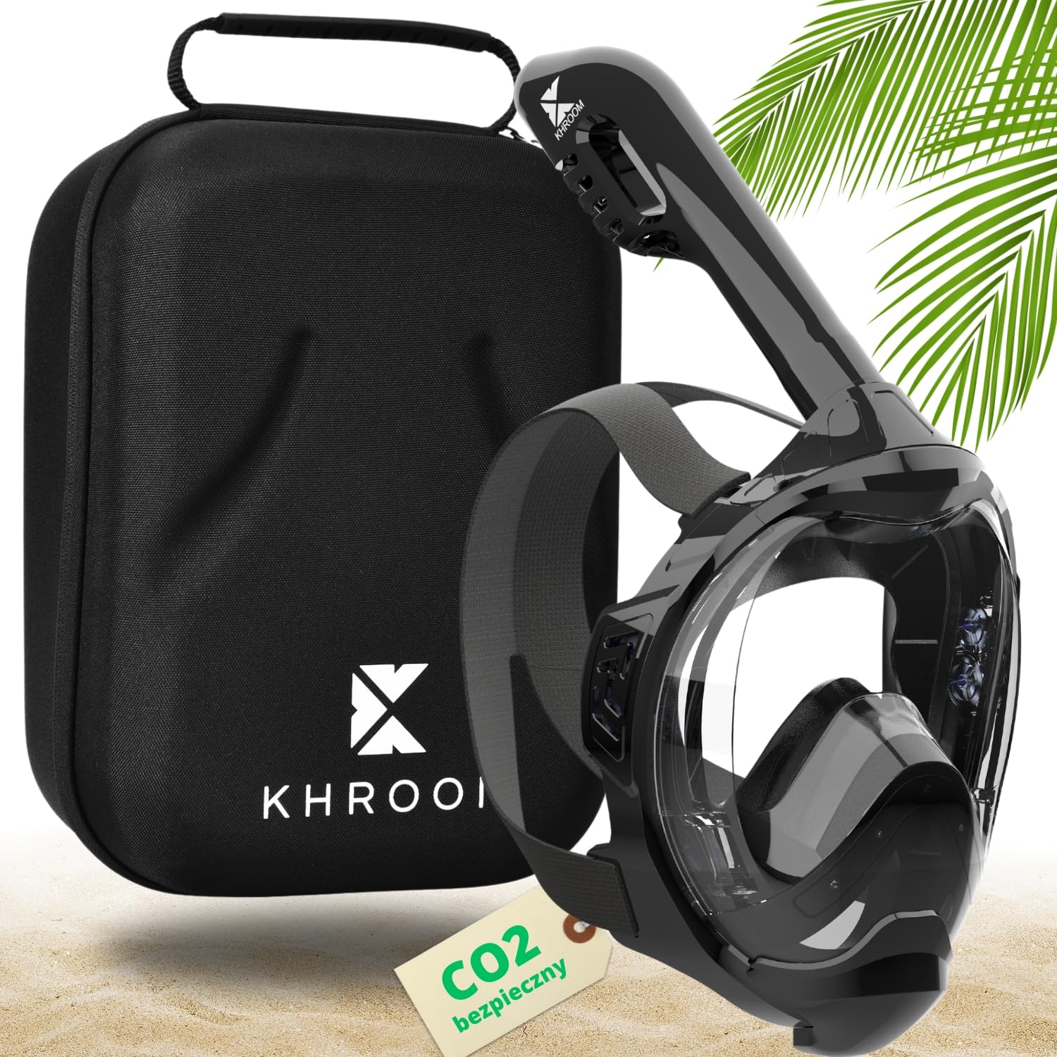 Maska do snorkelingu Khroom CO2 bezpieczna dla dzieci w wieku od 3 lat | testowana* przez TÜV Rheinland | maska pełnotwarzowa do snorkelingu - Seaview BC Unicorn/Shark