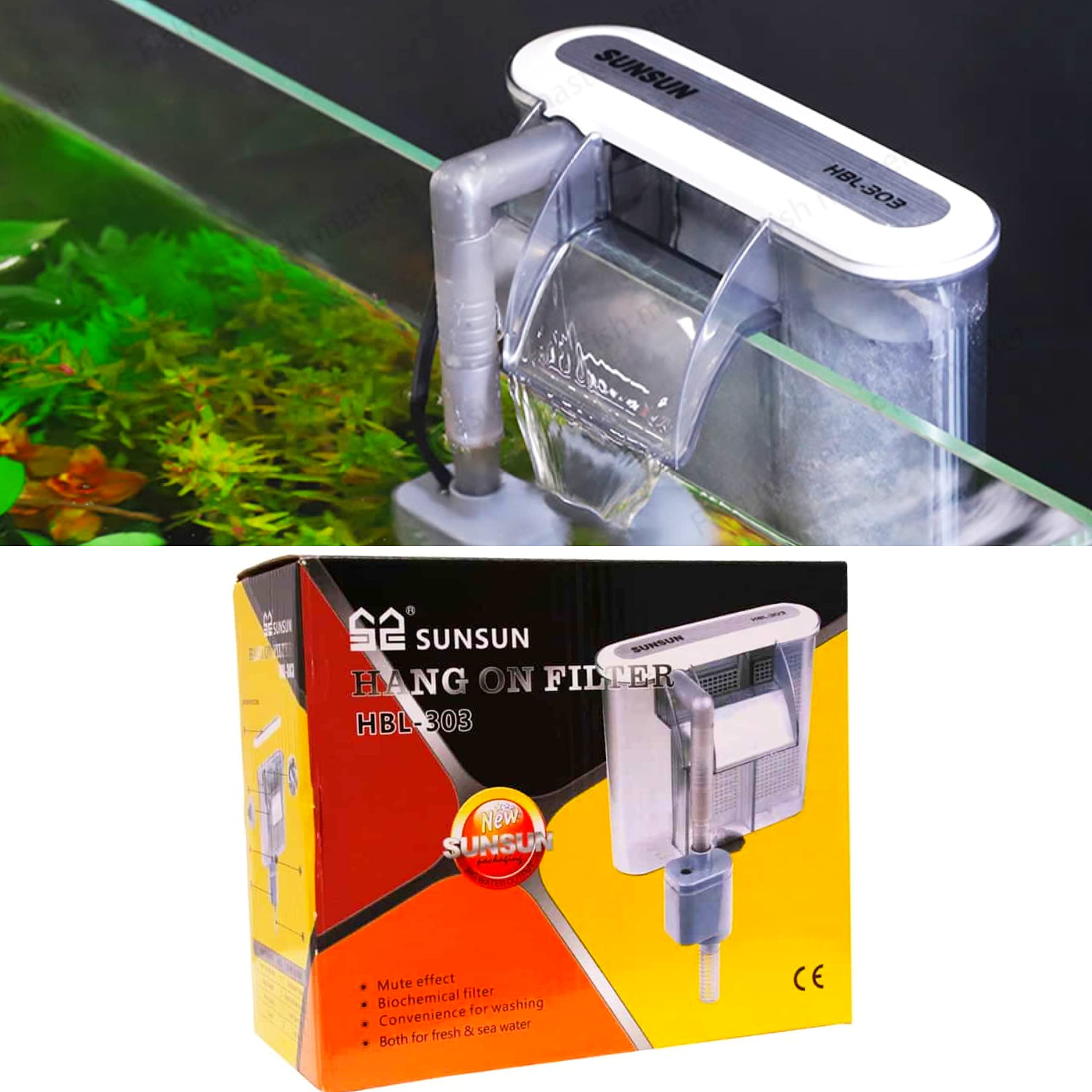 VAYINATO Sun-Sun HBL Series Aquarium Hang On Filter (HBL-303 | 3W | 350L/H (Size:L))