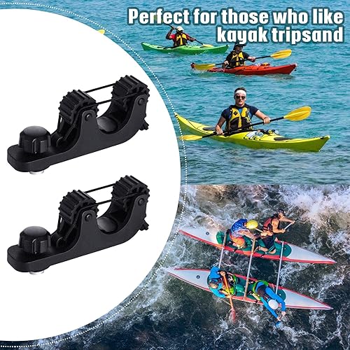 Miniatura 7 de Geelin Soporte para remo de kayak, accesorios de montaje en pista, soporte de remo estándar de pesca, soporte de remo de kayak para barra de